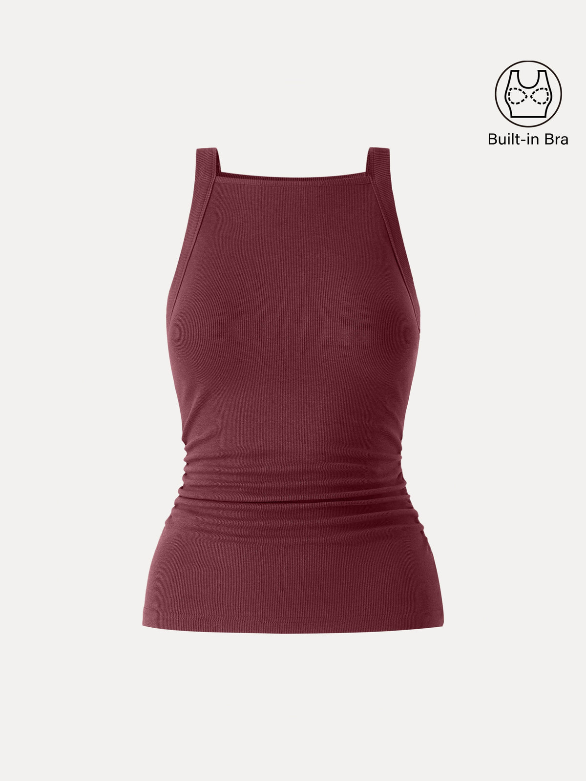 OGLmove Women's Plantive Chic Square Neck Ruched Bra Tank