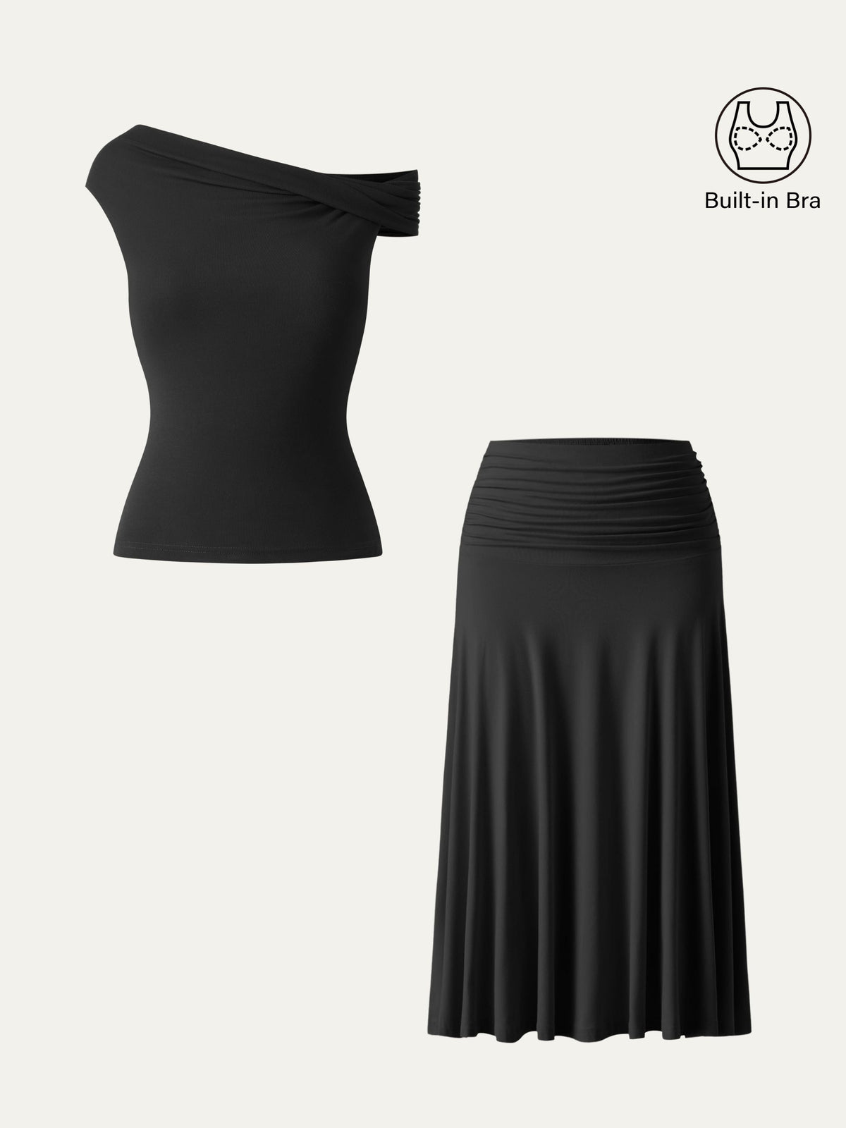 Women's 2-Piece Multi-Wear Brami Top and Midi Skirt Set