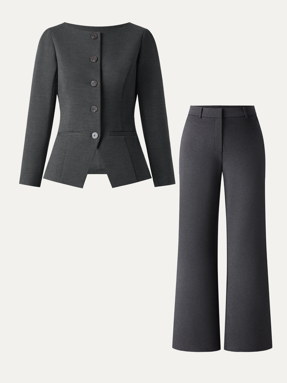 OGLmove Women's Jacket & Mid-Rise Wide-Leg Pants Set