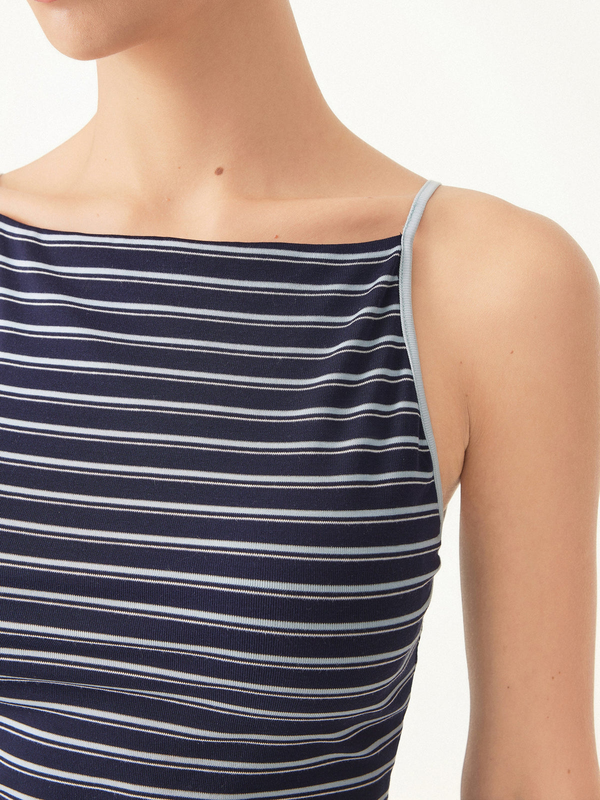 OGLmove Women's Striped Side Ruched Spaghetti Bra Tank