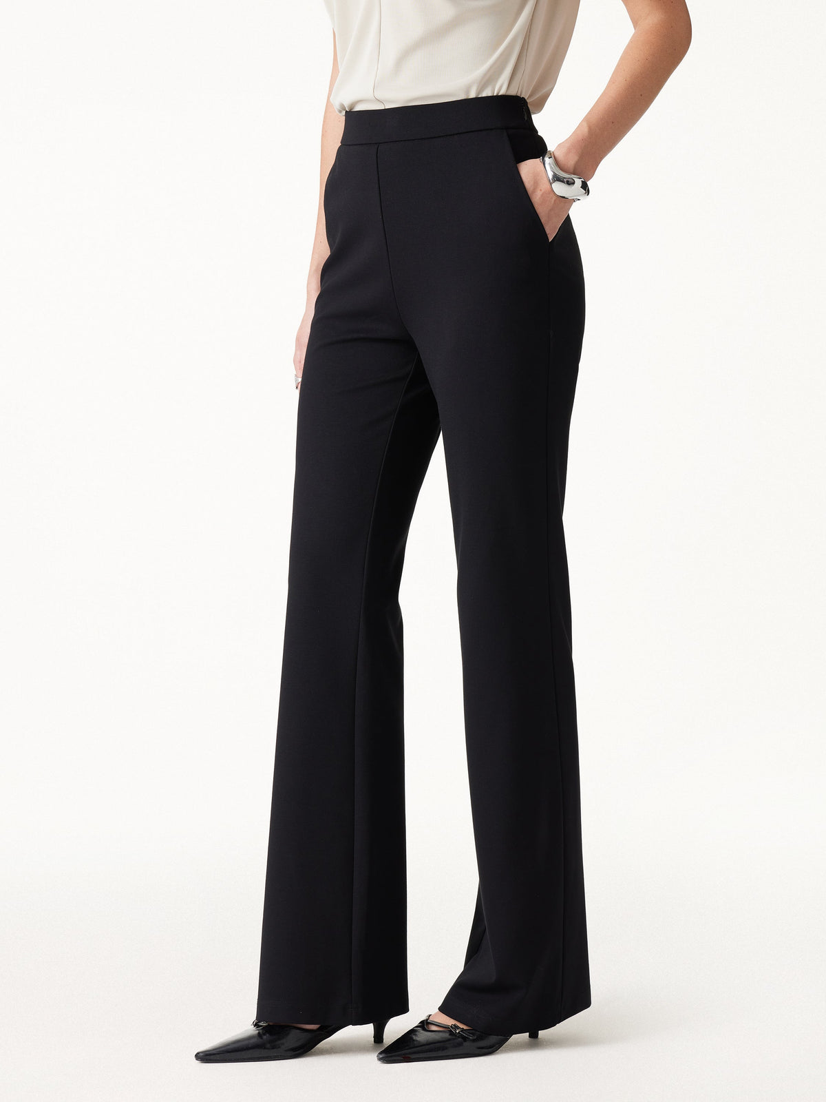 OGLmove Women's Ponte High-Rise Slim Flared Pants