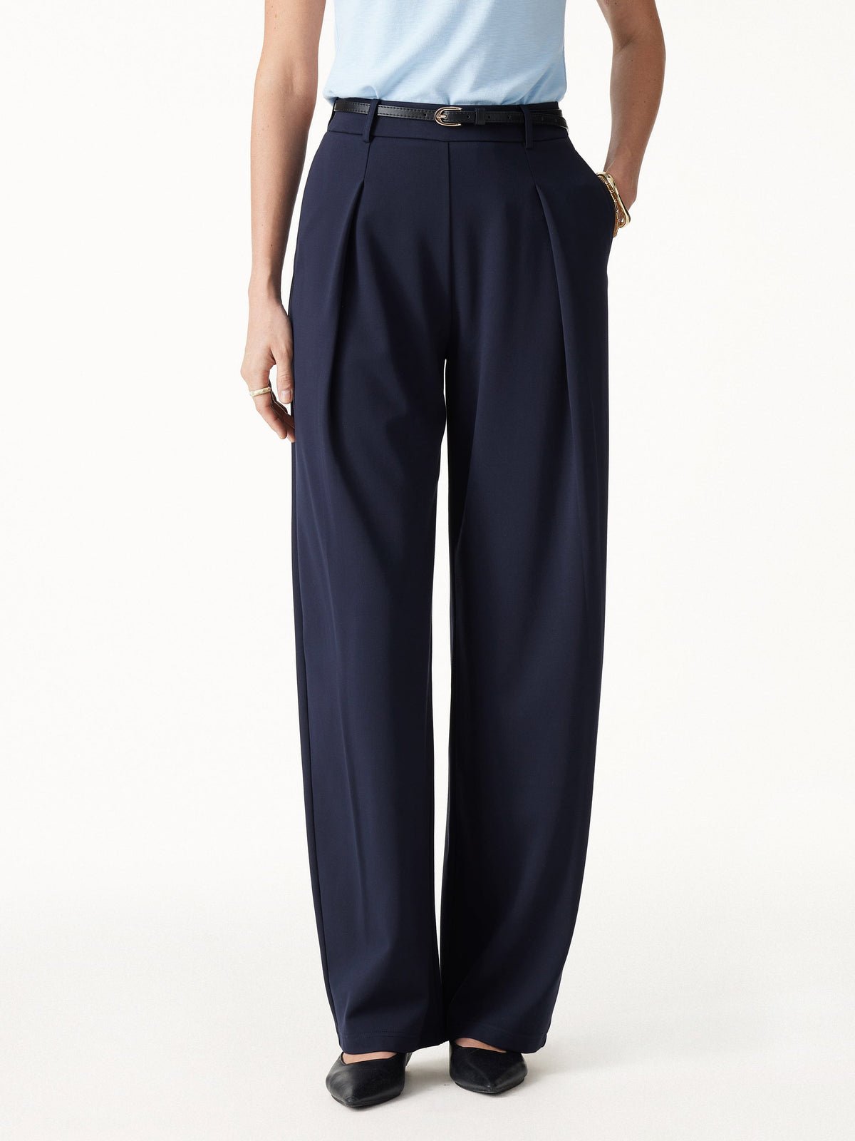 OGLmove Women's Ponte High-Rise Barrel Pants with Pockets