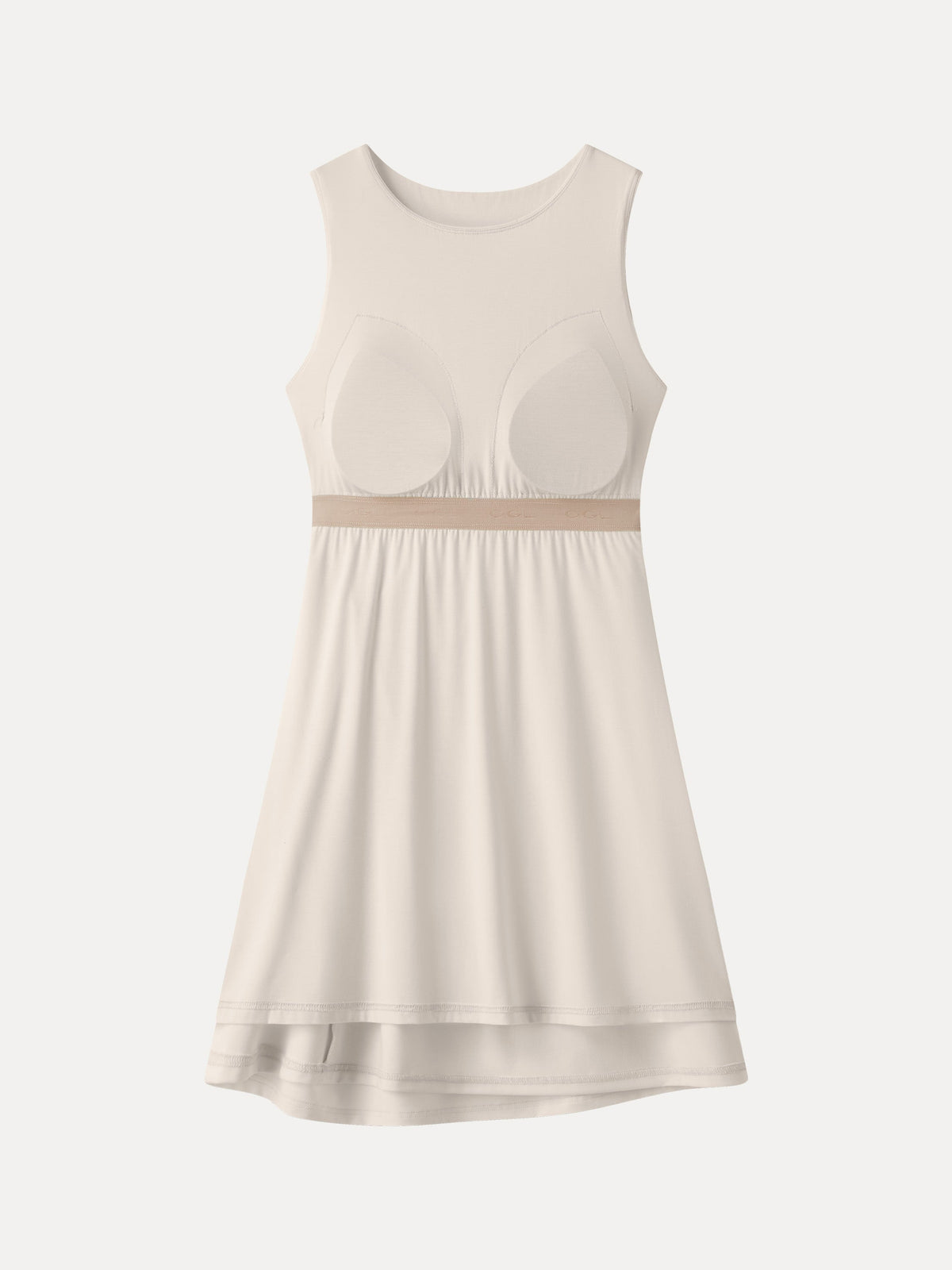 OGLmove Women's Ribbed Round Neck Sleeveless Side-Twist Mini Bra Dress
