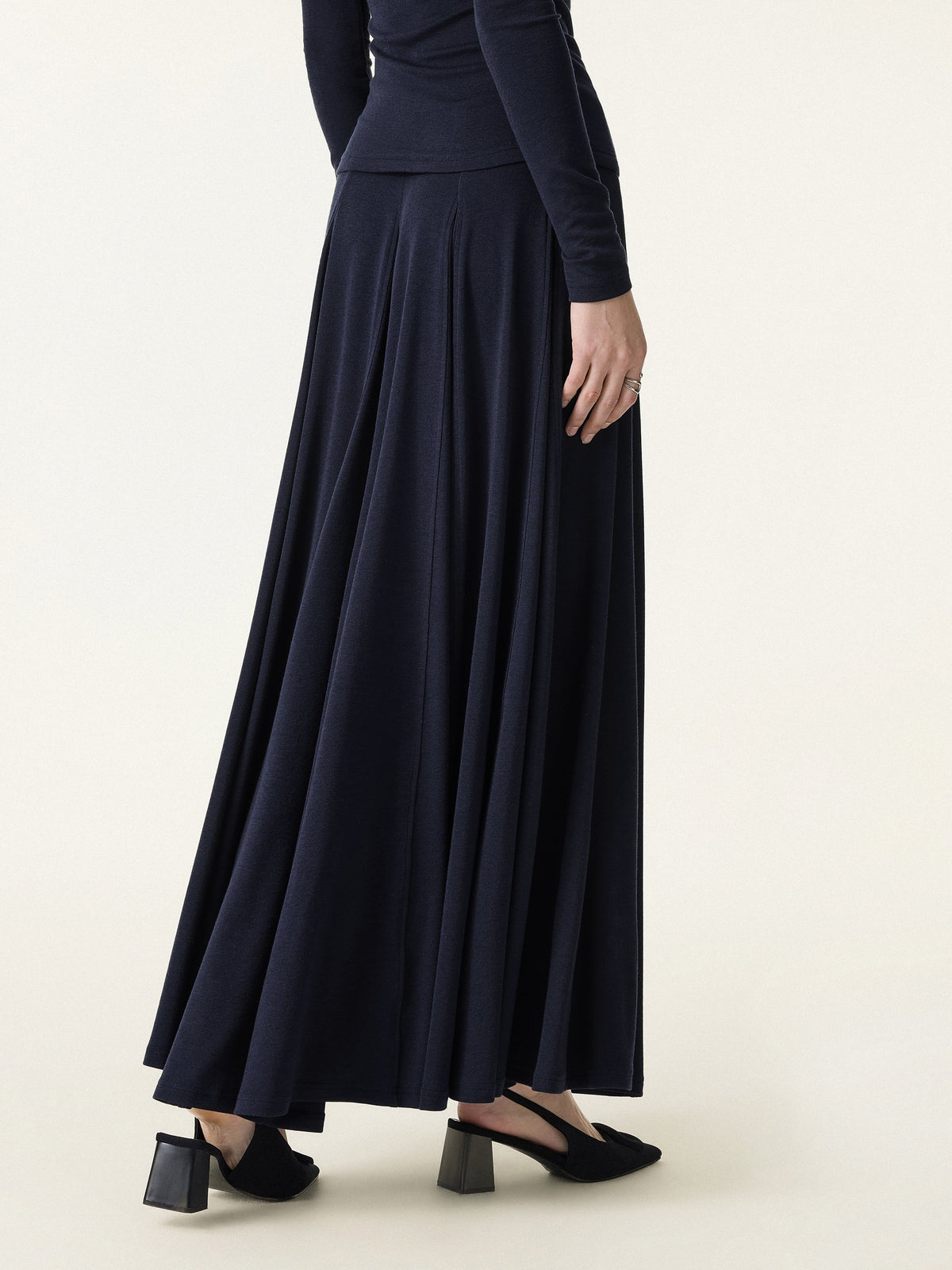 OGLmove Women's Surplice Ruched Long Sleeve & Maxi Skirt Set
