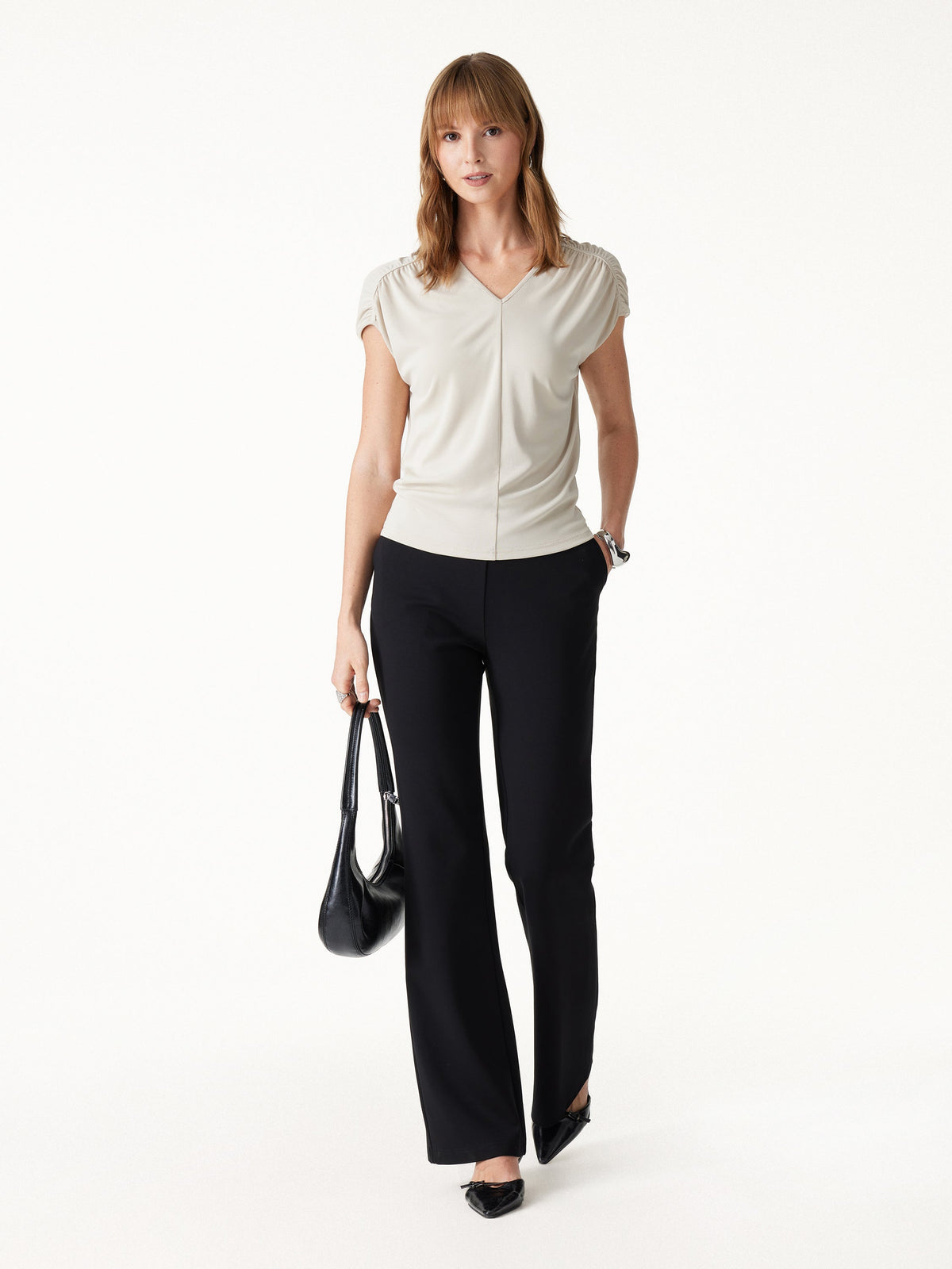 OGLmove Women's Ponte High-Rise Slim Flared Pants