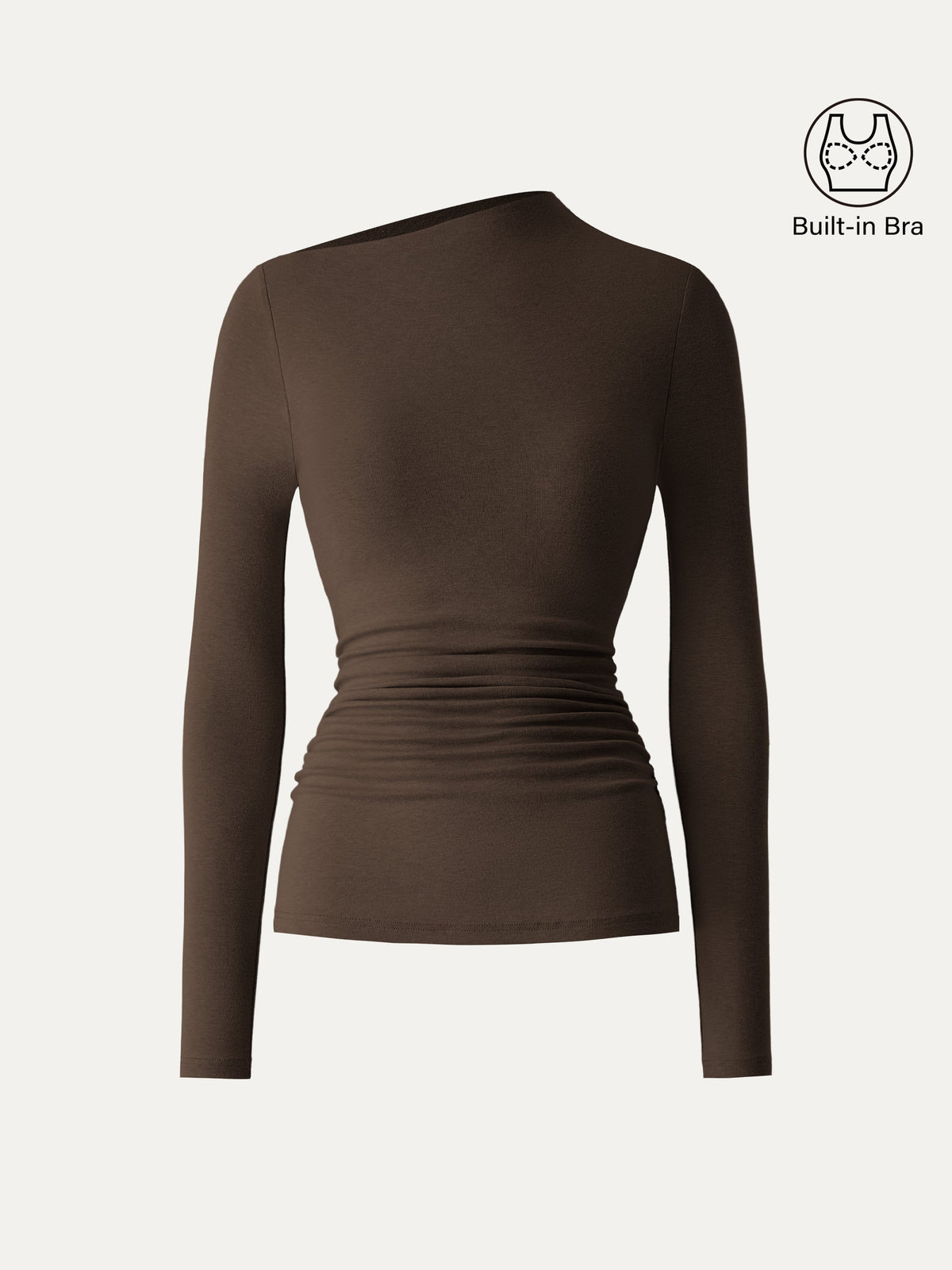 OGLmove Women's LiteWarm Slanted Mockneck Ruched Brami