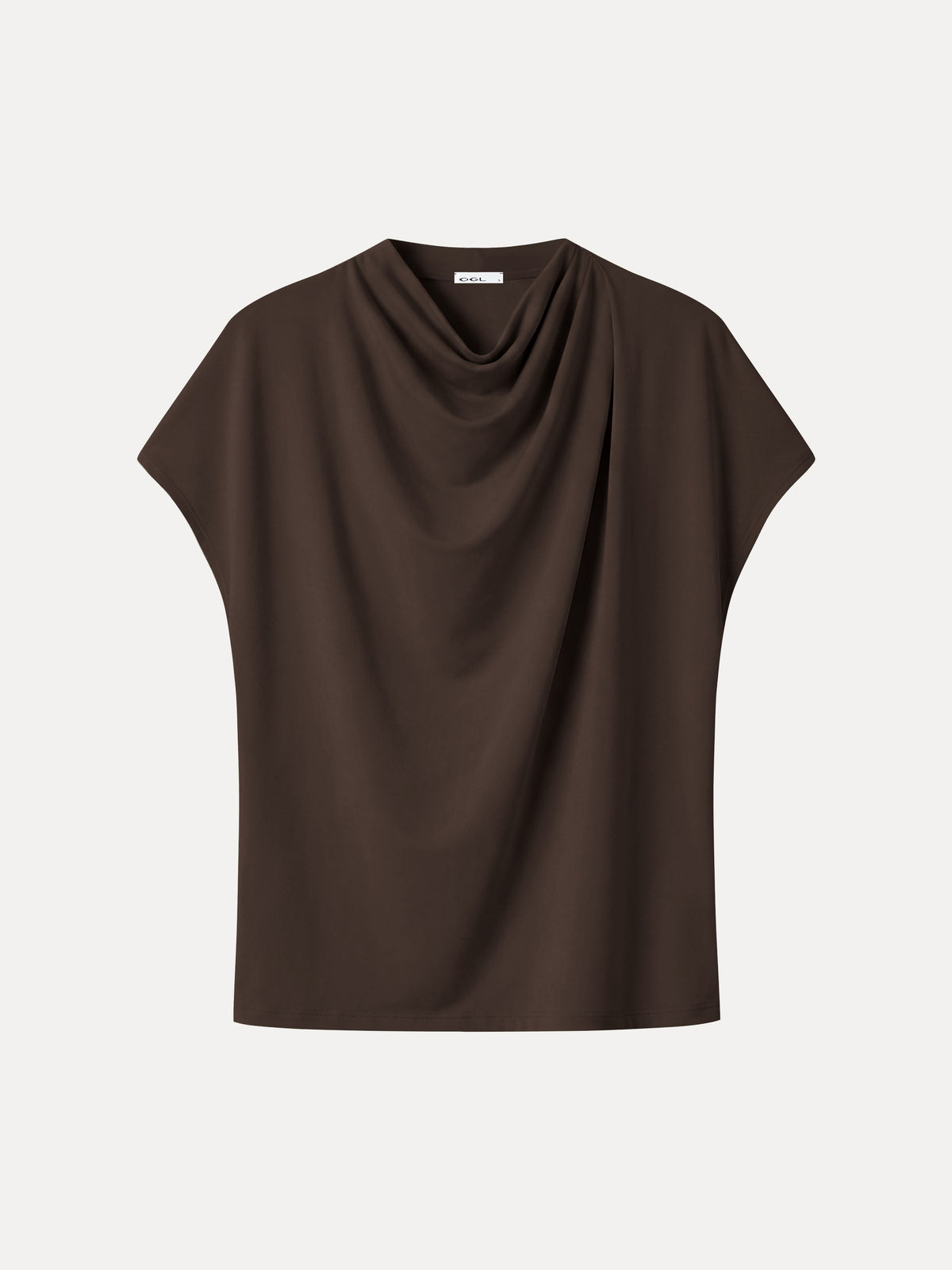 OGLmove Women's Eco-Mousse Draped Mock Neck Top Viscose/Cotton