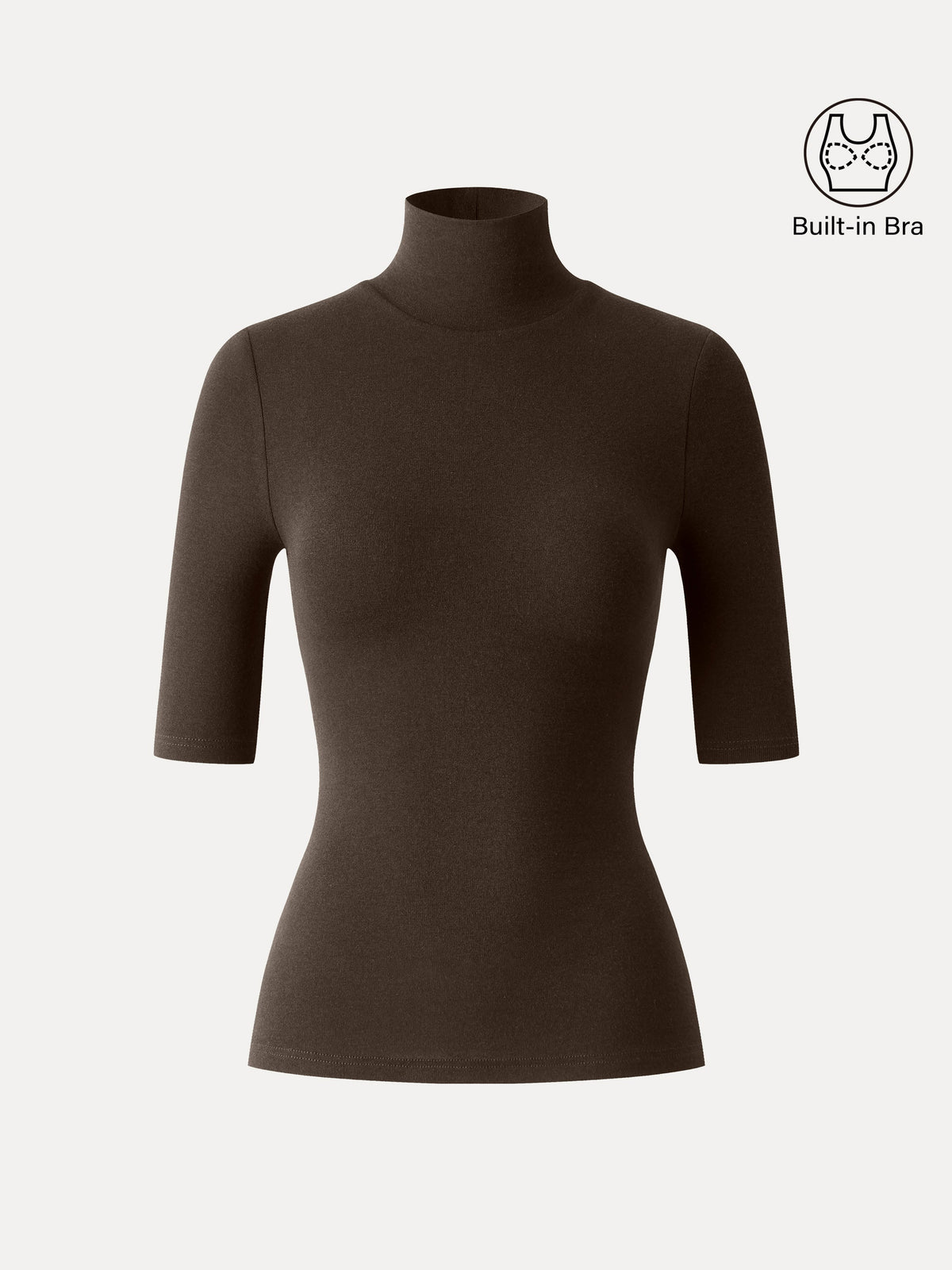 OGLmove Women's Turtleneck Elbow Sleeve Bra Top