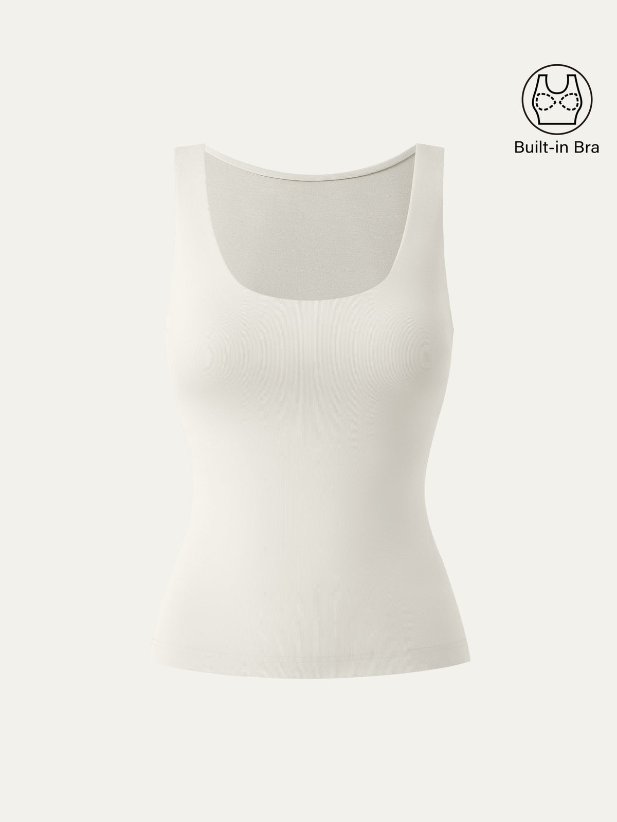 OGLmove Women's Light Cotton Rib U-Neck Airy Bra Tank