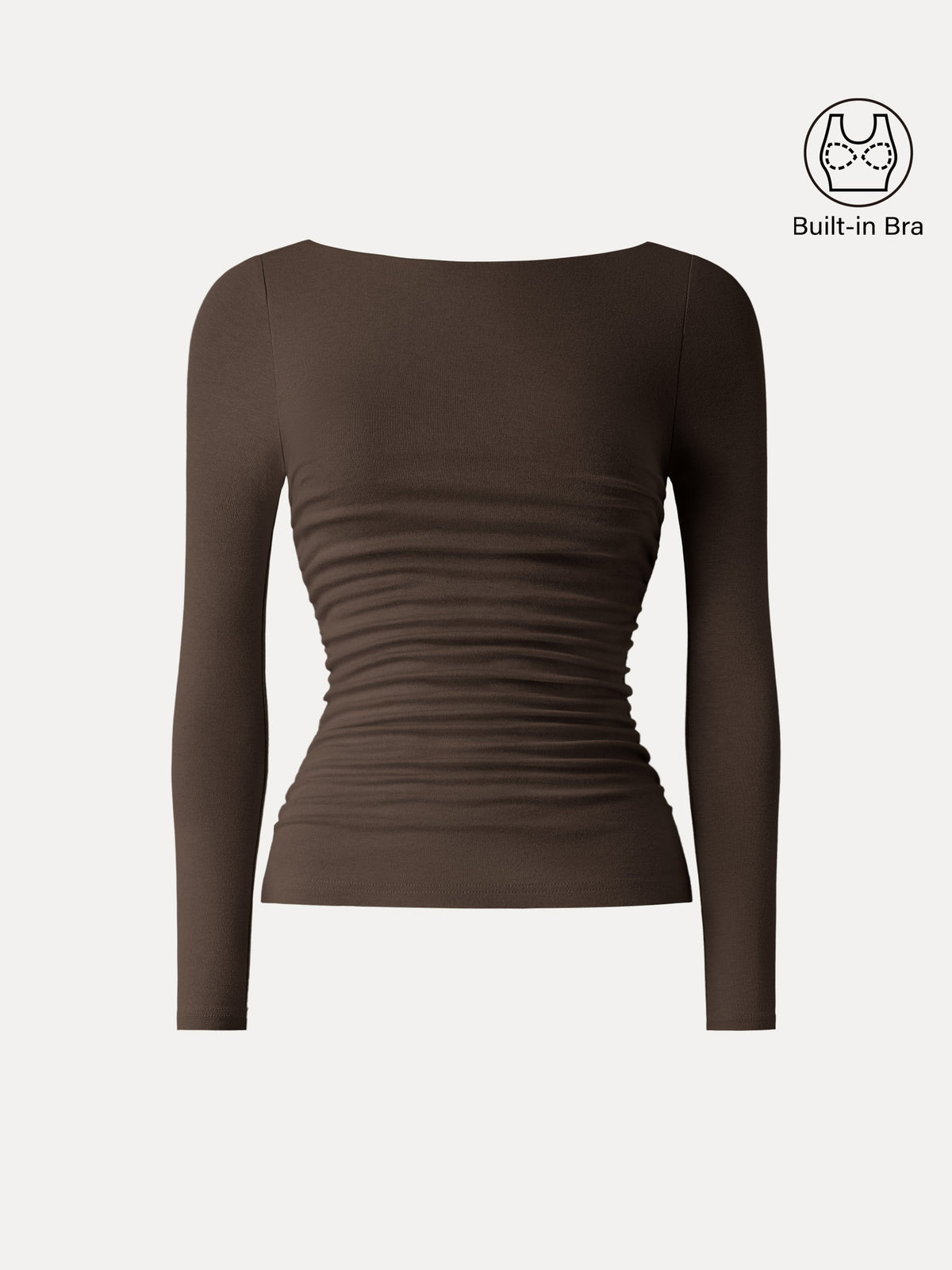 OGLmove Women's Eco-Mousse® Boatneck Ruched Bra Top