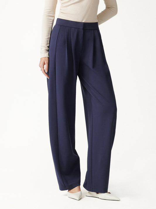 OGLmove Women's Ponte Low-Rise Ankled Barrel Pants with Pockets