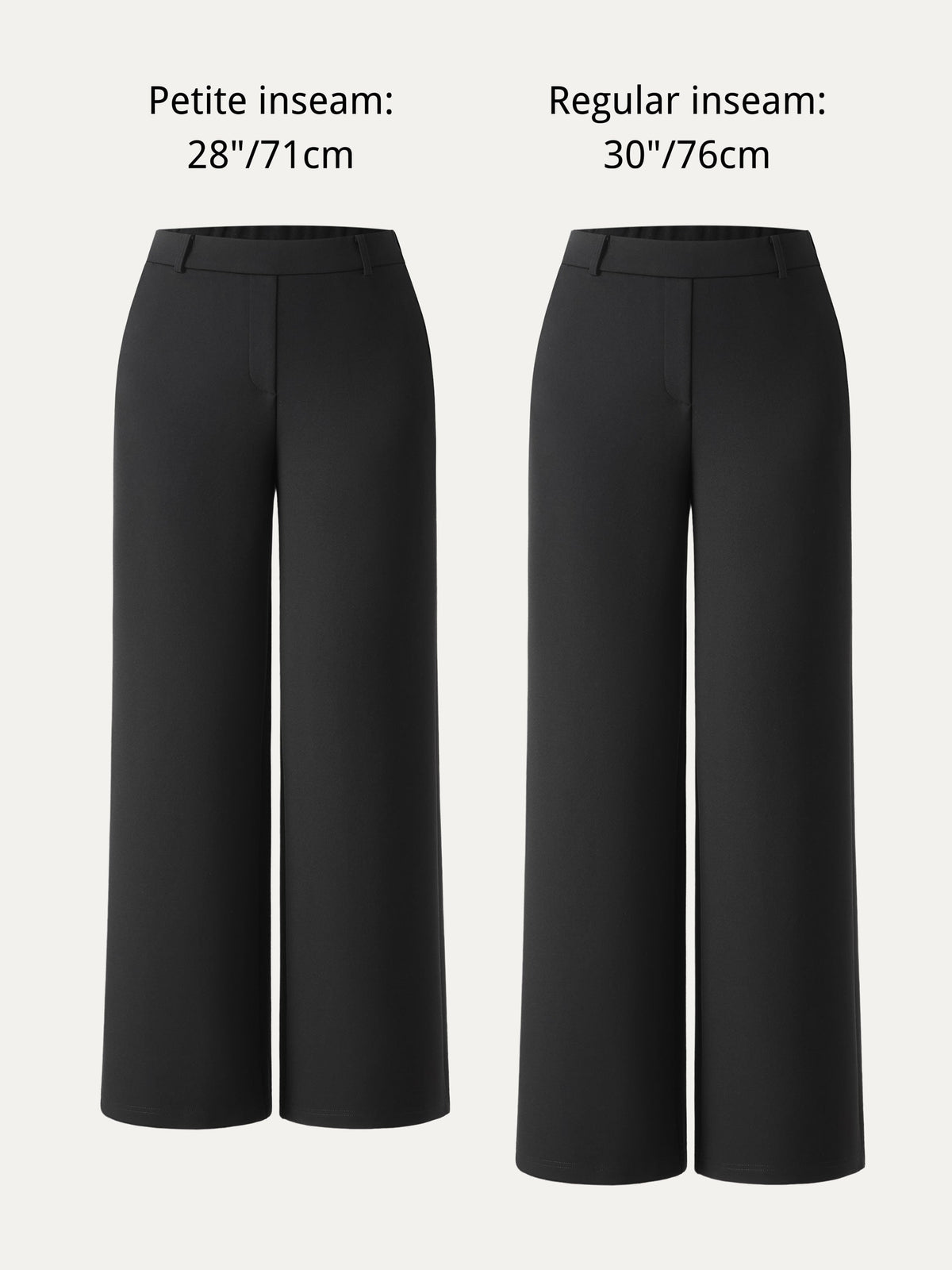 OGLmove Women's Ponte Mid-Rise Wide-Leg Pants with Pockets