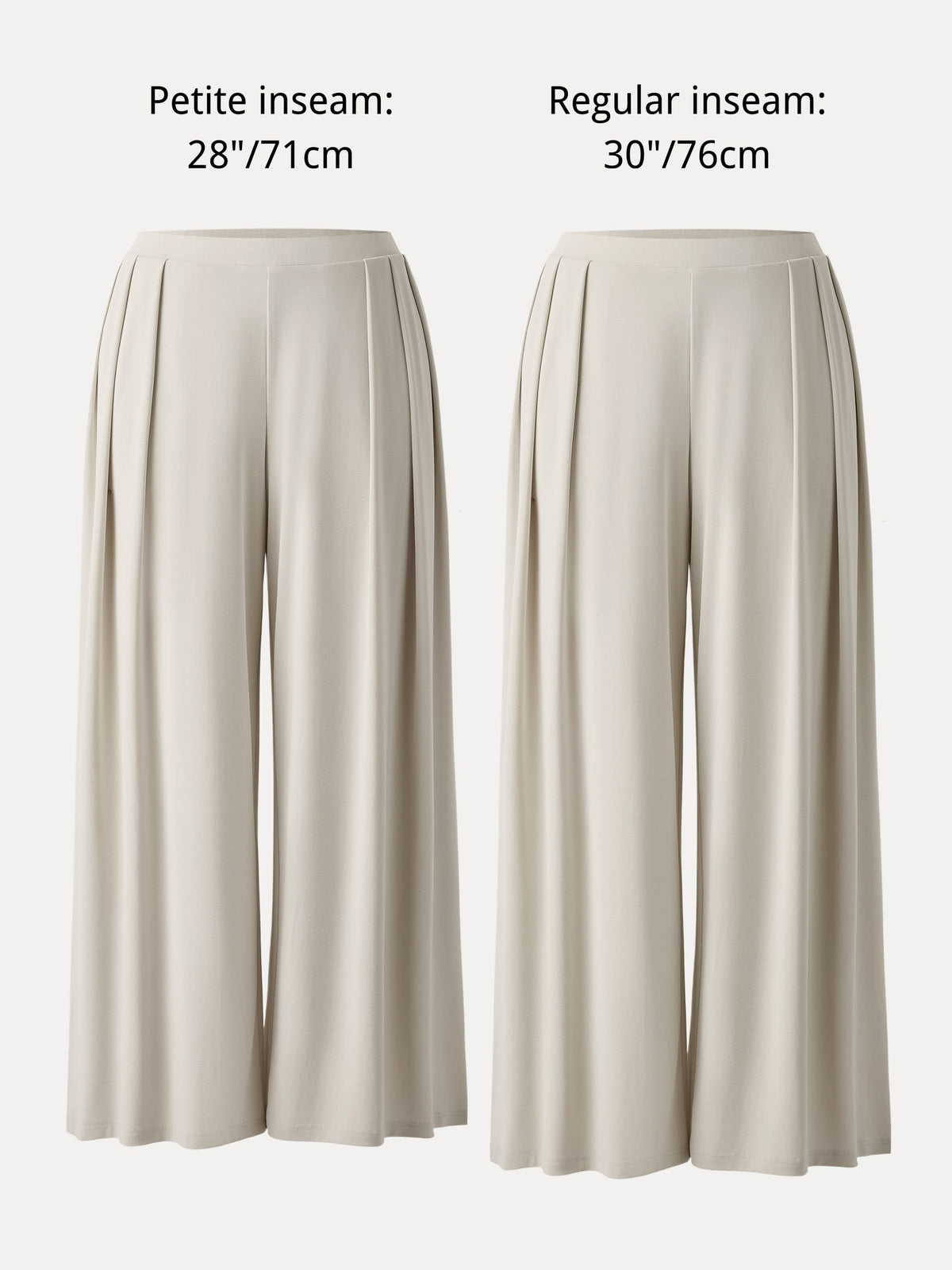 OGLmove Women's Sandwashed Mid-Rise Pleated Wide-Leg Palazzo Pants with Pockets