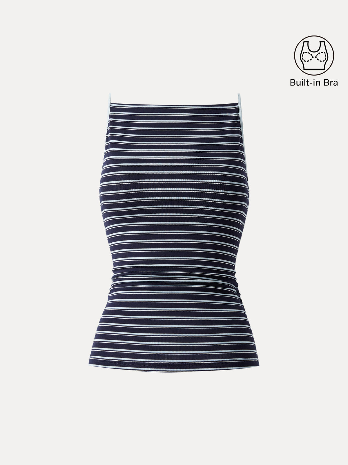 OGLmove Women's Striped Side Ruched Spaghetti Bra Tank
