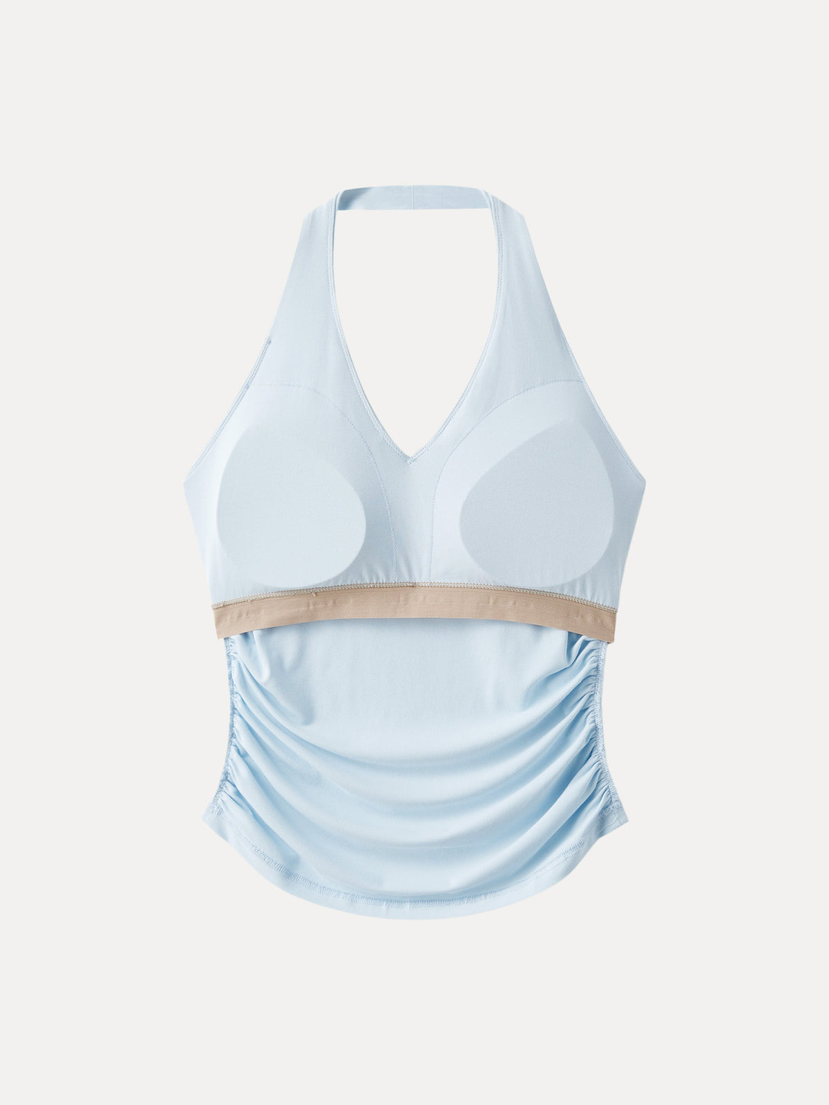 OGLmove Women's Halter Neck Side Gathered Bra Tank