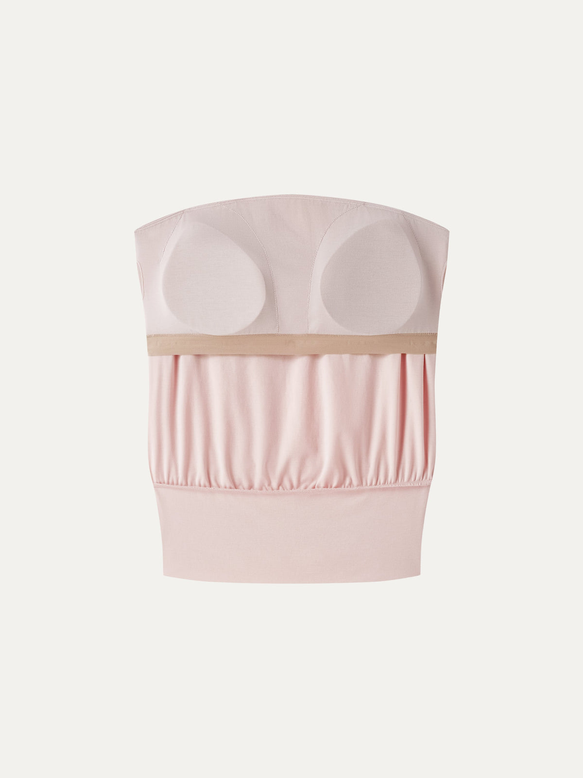 OGLmove Women's Lyocell Bandeau Banded Hem Bra Top Peach Dust Pink