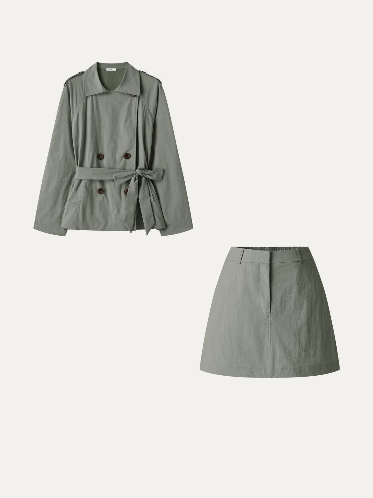 OGLmove Women's Trench Jacket and High-Rise Skort Set