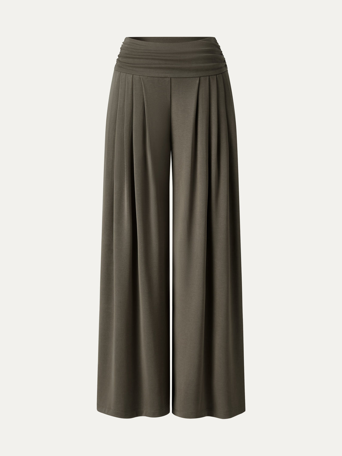 OGLmove Women's Sandwashed Flowy Tucked Palazzo Pants with Pockets
