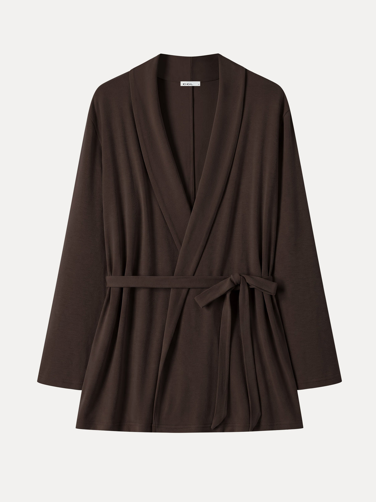 OGLmove Women's Eco-Mousse Lapel Long Sleeve Belted Cardigan