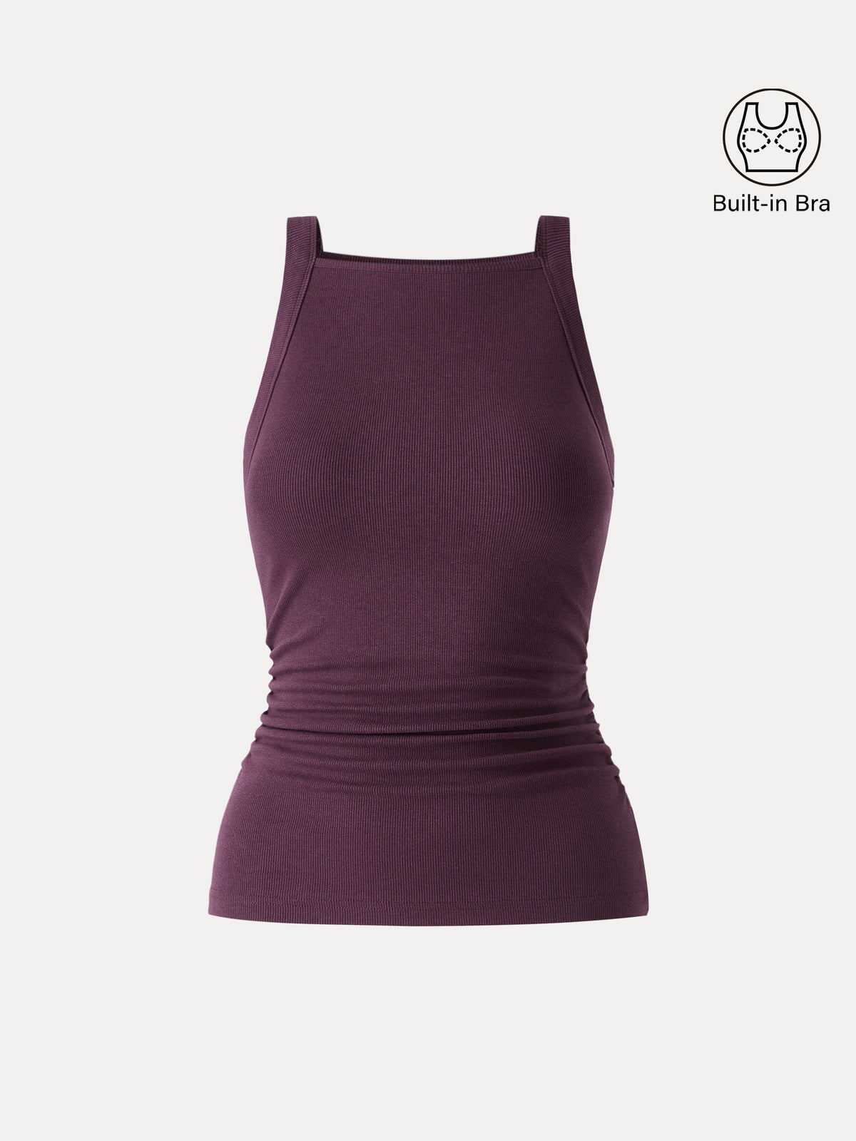 OGLmove Women's Plantive Chic Square Neck Ruched Bra Tank