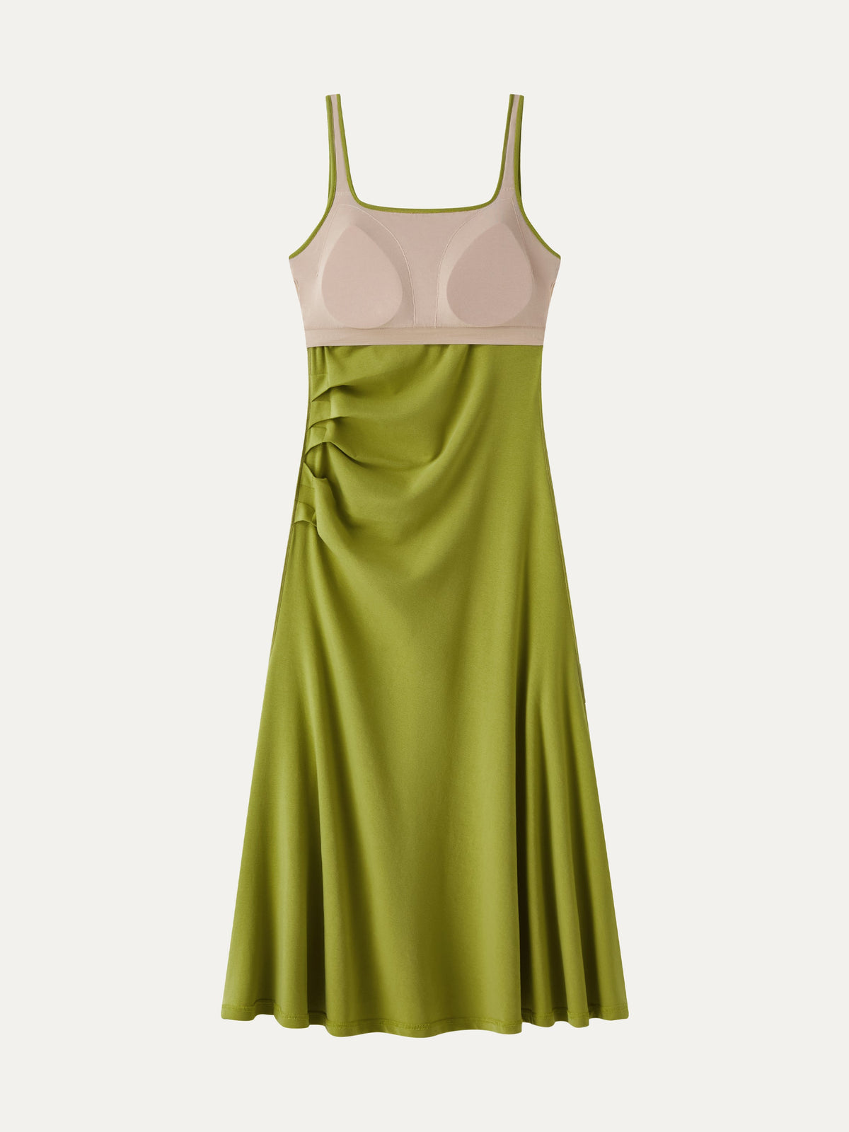 OGLmove Women's Square Neck Tucked Open Back Bra Dress