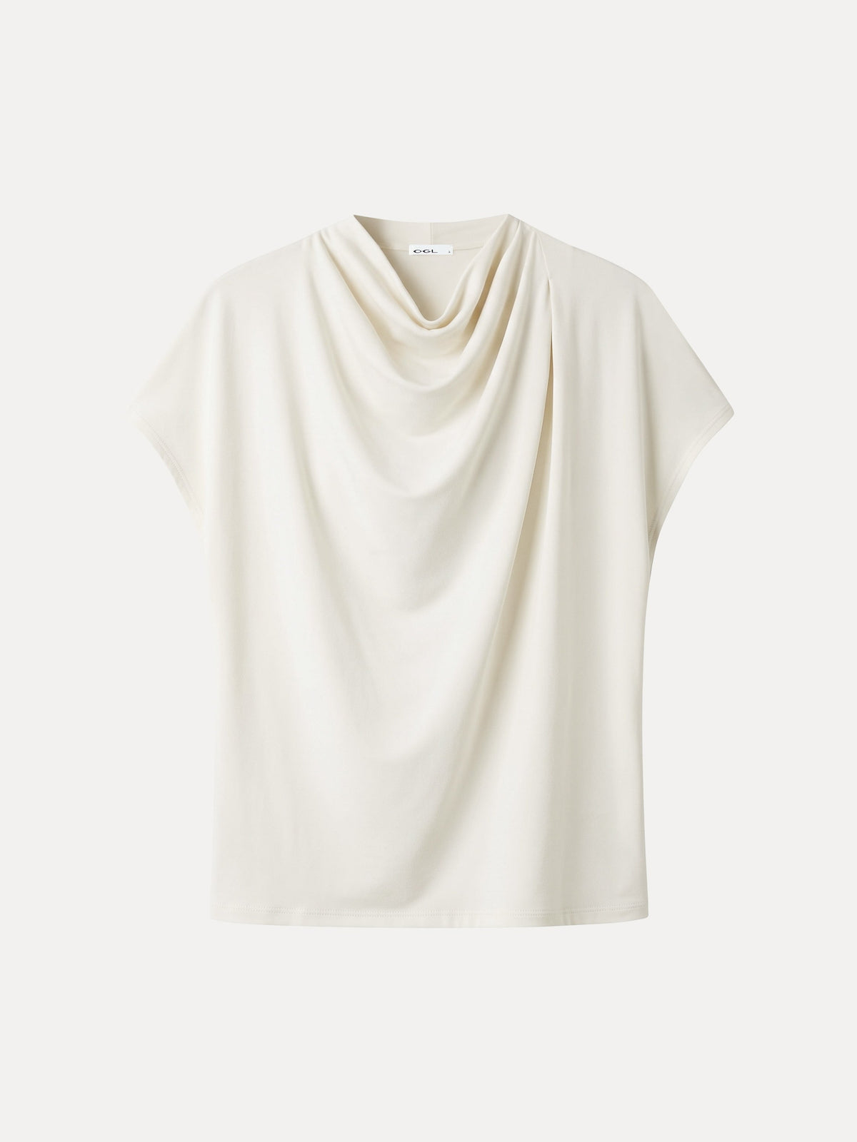 OGLmove Women's Eco-Mousse® Draped Mock Neck Cap Sleeve Top