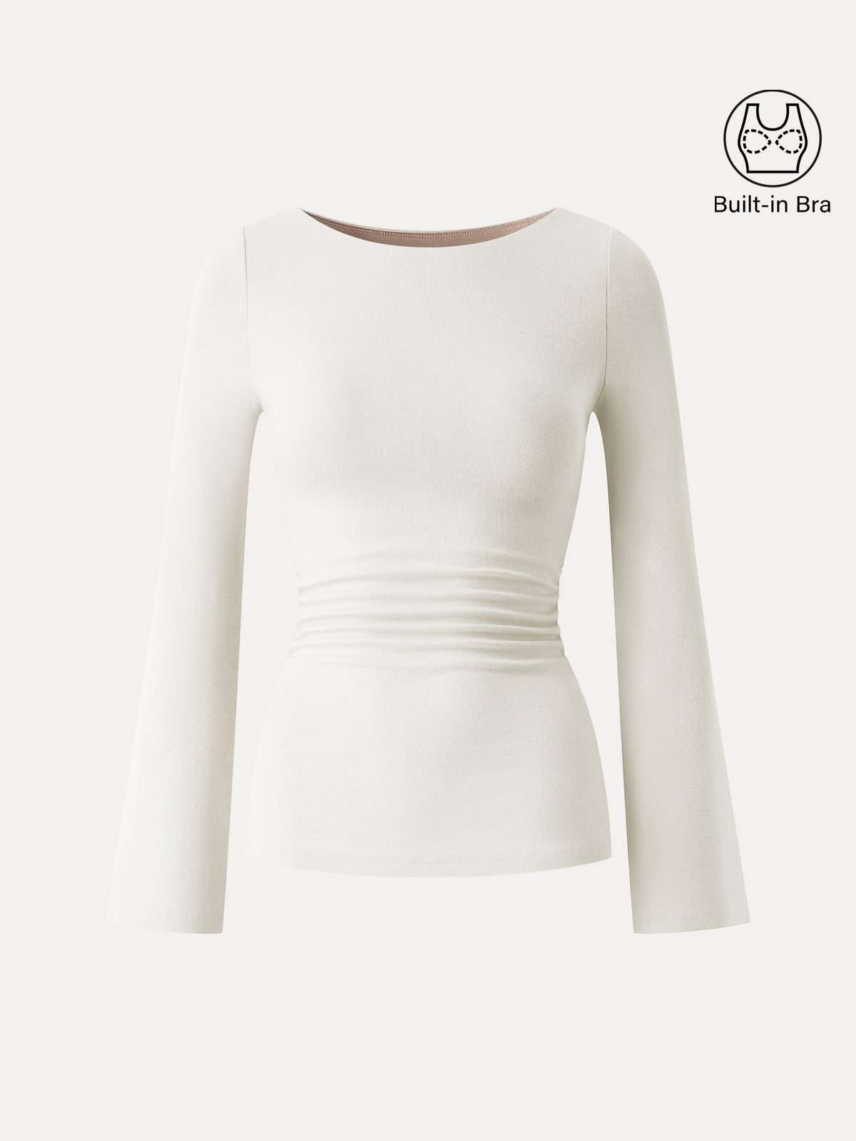 OGLmove Women's Eco-Mousse Round Neck Bell Sleeve Bra Top
