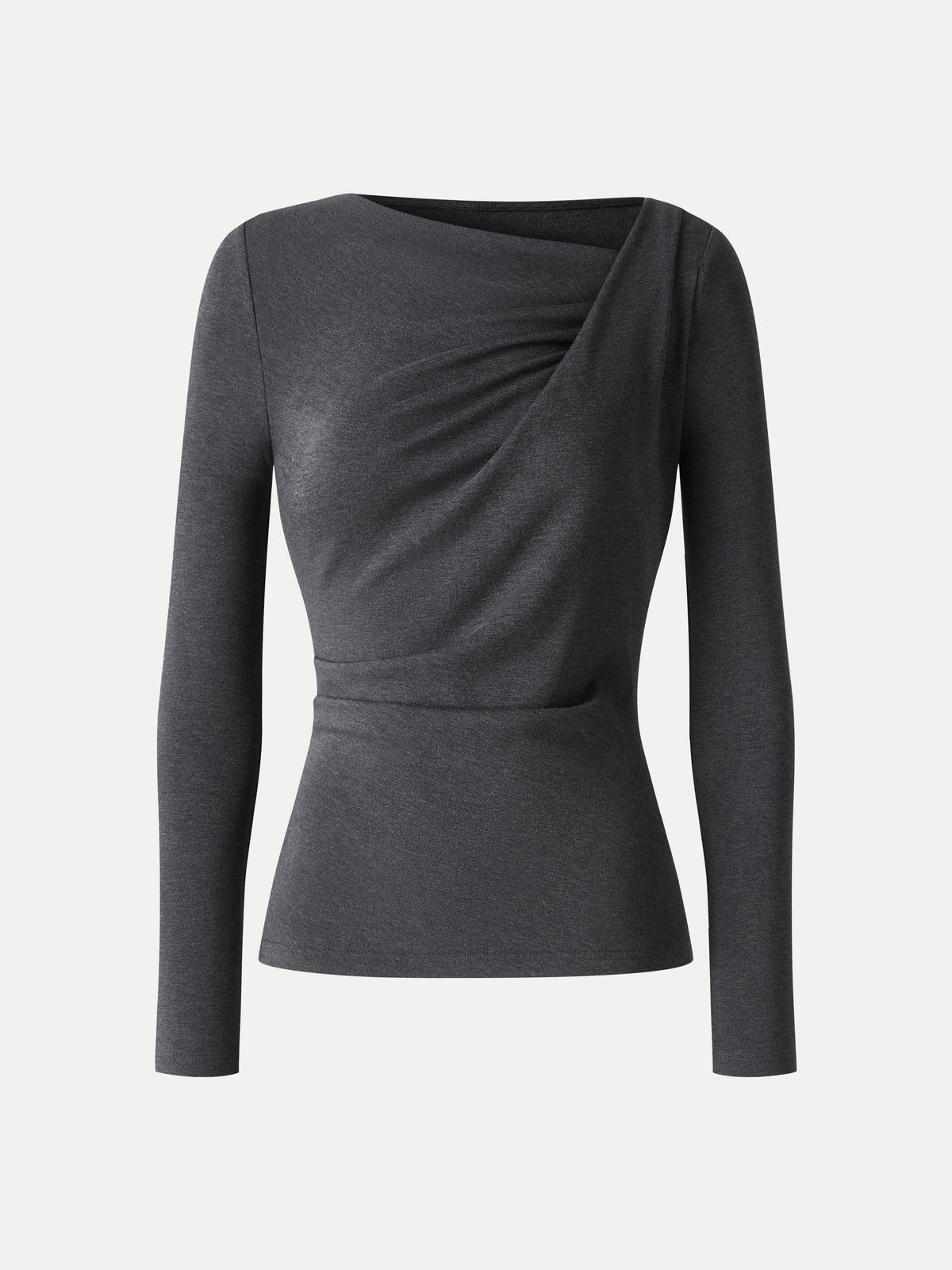 OGLmove Women's Eco-Mousse Asymmetrical Neck Tucked-Waist Top