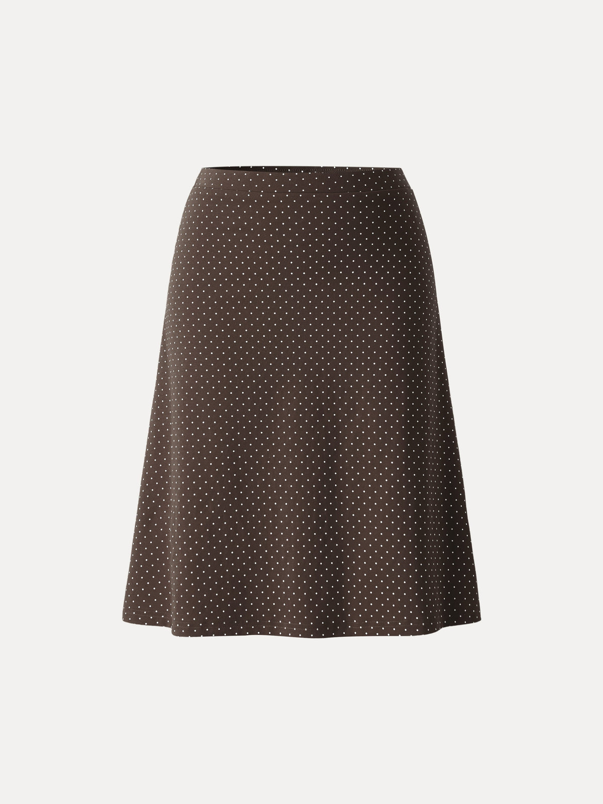 Women's Stretch Cotton Polka Dot A-Line Flare Skirt