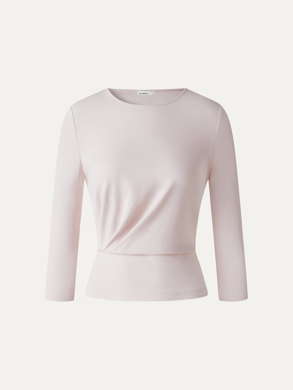 OGLmove Women's Cotton Lyocell Round Neck Tucked Top