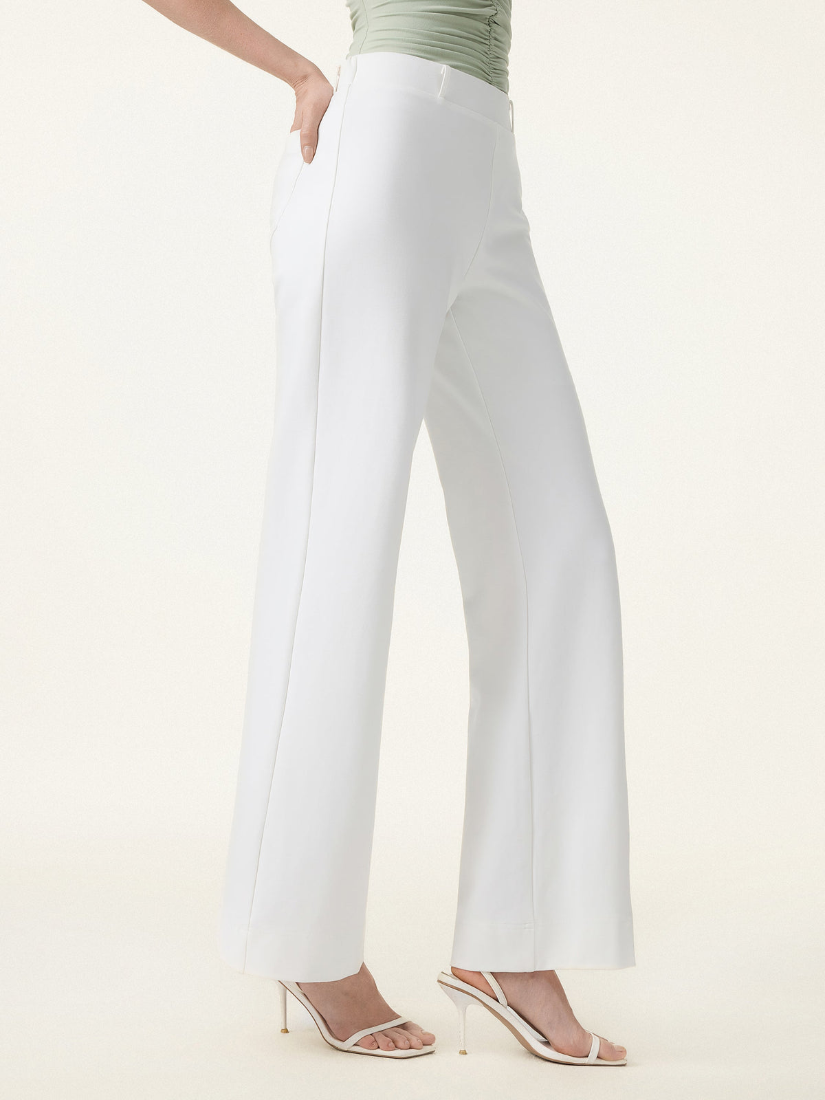 OGLmove Women's Drapey Mid-Rise Wide-Leg Pants with Pockets