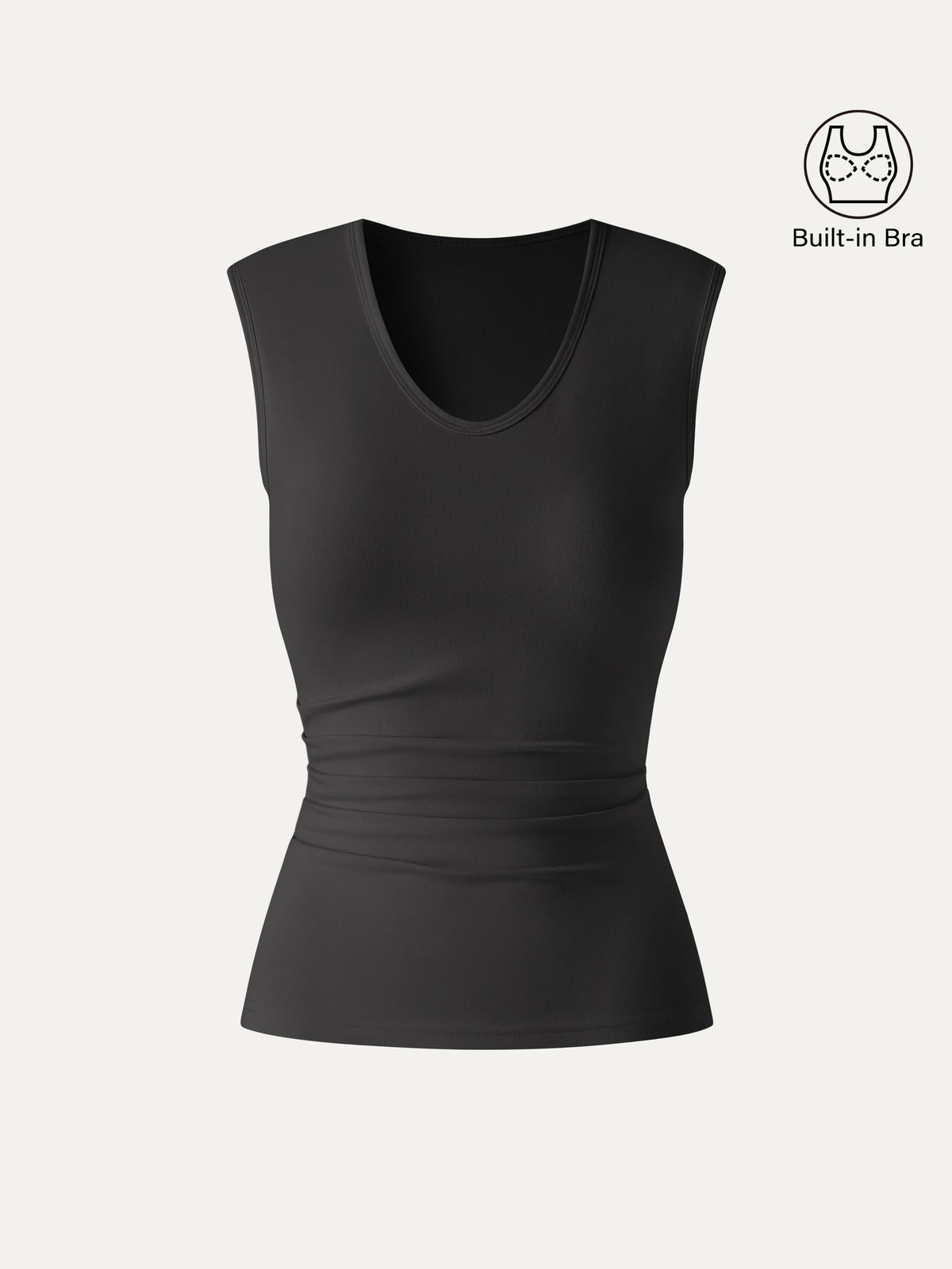 OGLmove Women's U-Neck Tucked Sleeveless Bra Top