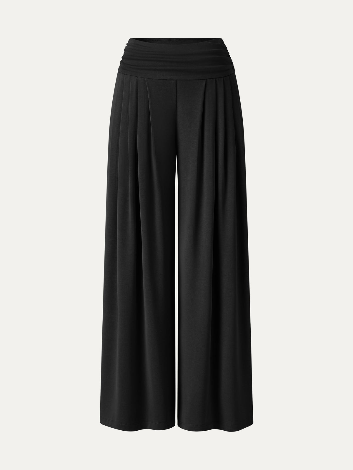 OGLmove Women's Sandwashed Flowy Tucked Palazzo Pants with Pockets