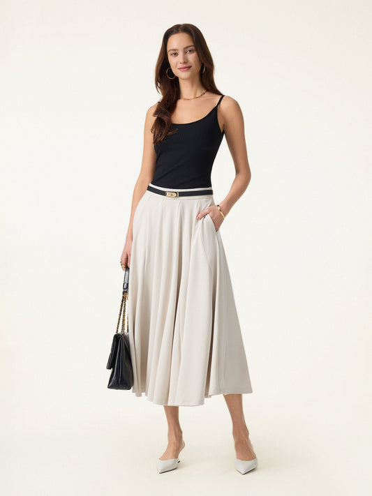 OGLmove Women's Lyocell Blend Volume Skirt with Pockets