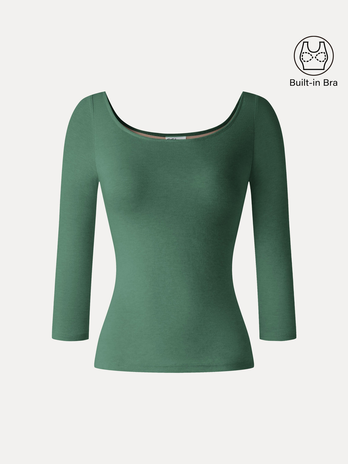 OGLmove Women's Lyocell-Wool Scoop Neck 3/4 Sleeve Bra Top