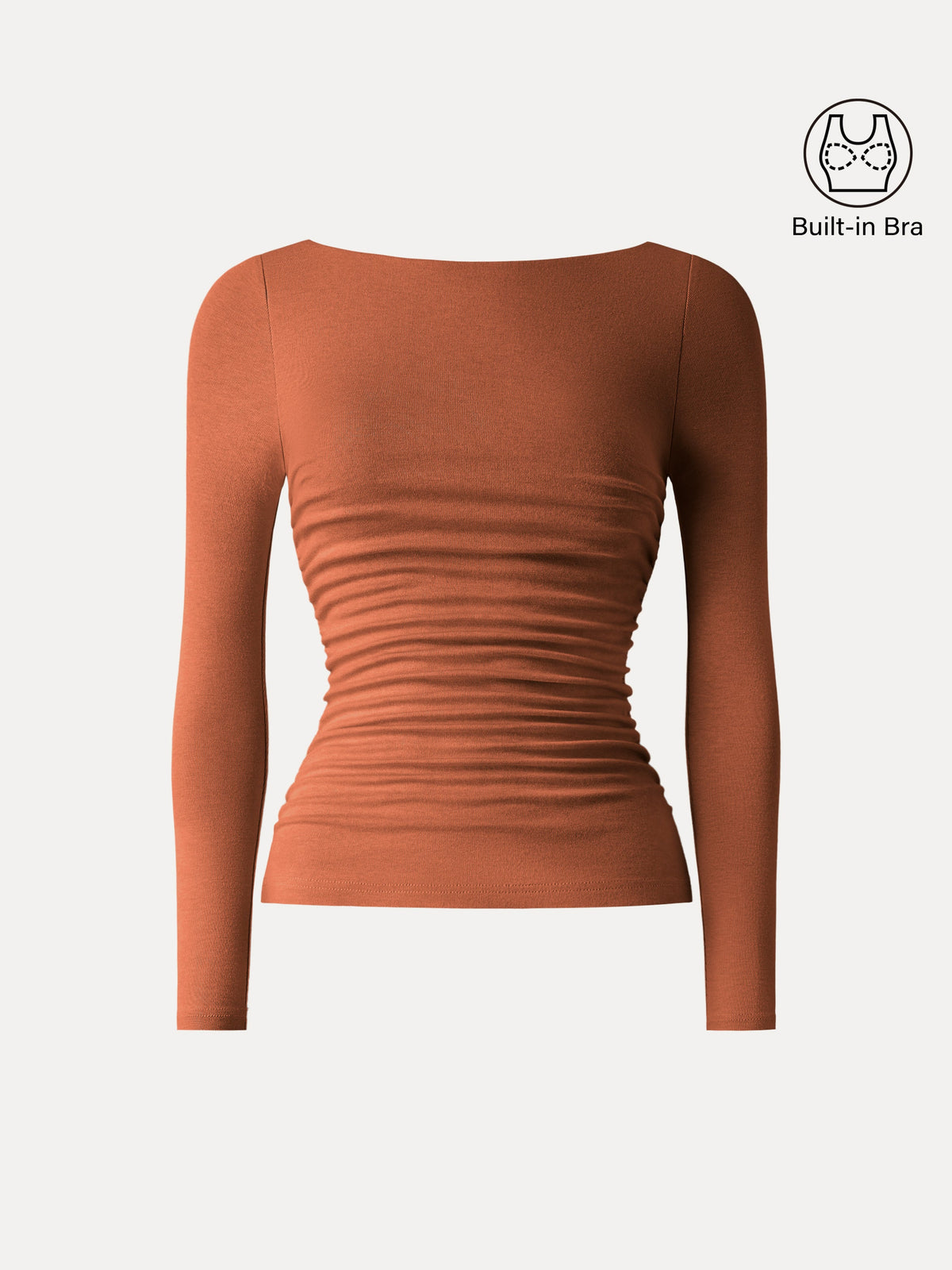 OGLmove Women's Eco-Mousse® Boatneck Ruched Bra Top