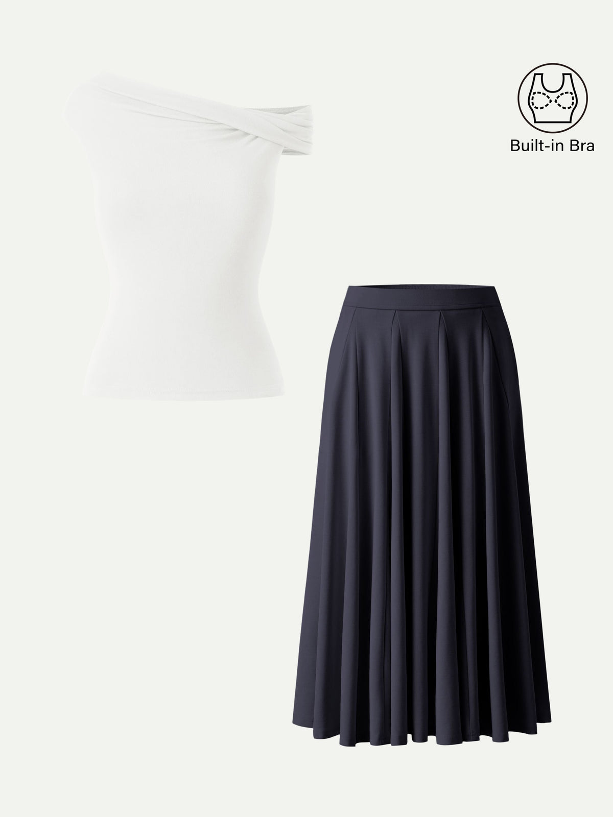 OGLmove Women's Multi-Wear Bra Top and Volume Skirt Set