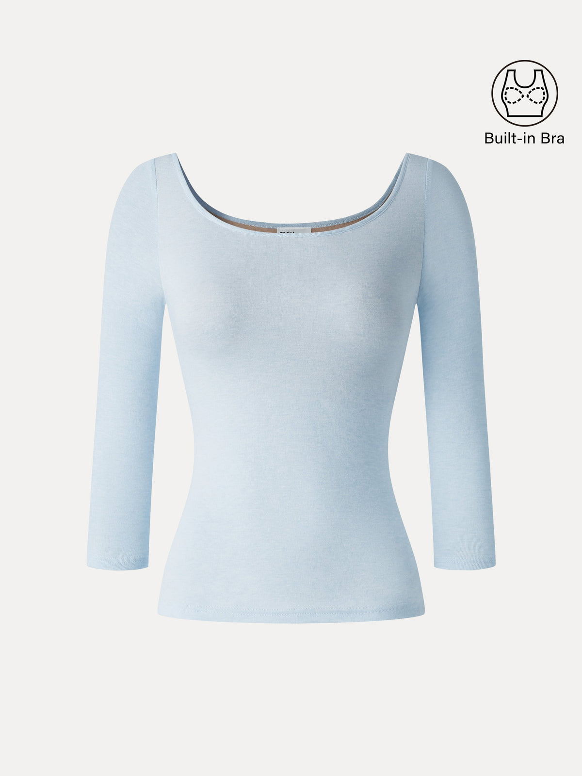 OGLmove Women's Lyocell-Wool Scoop Neck 3/4 Sleeve Bra Top
