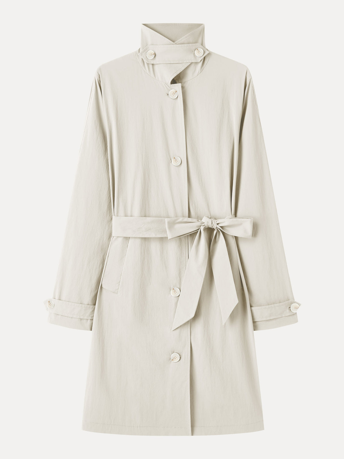 OGLmove Women's Lightweight Water-Repellent Notched Collar Trench Coat