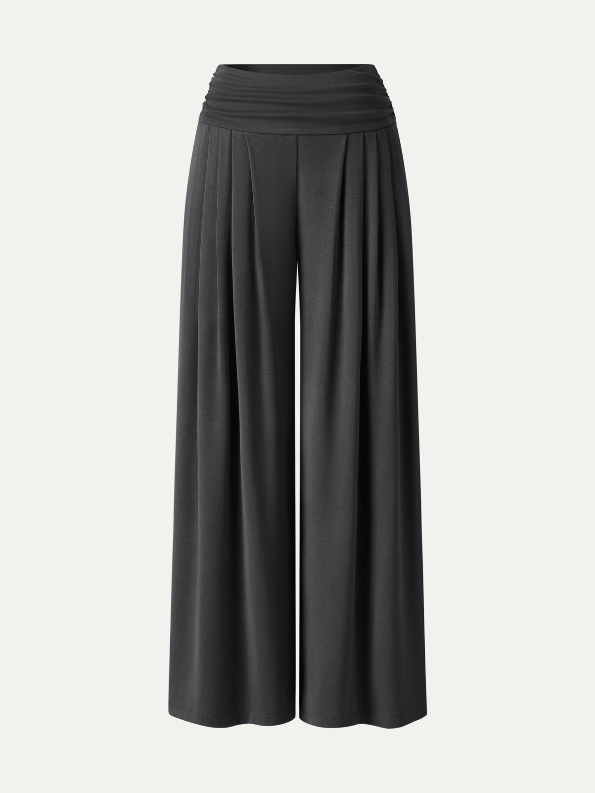 OGLmove Women's Sandwashed Flowy Tucked Palazzo Pants with Pockets