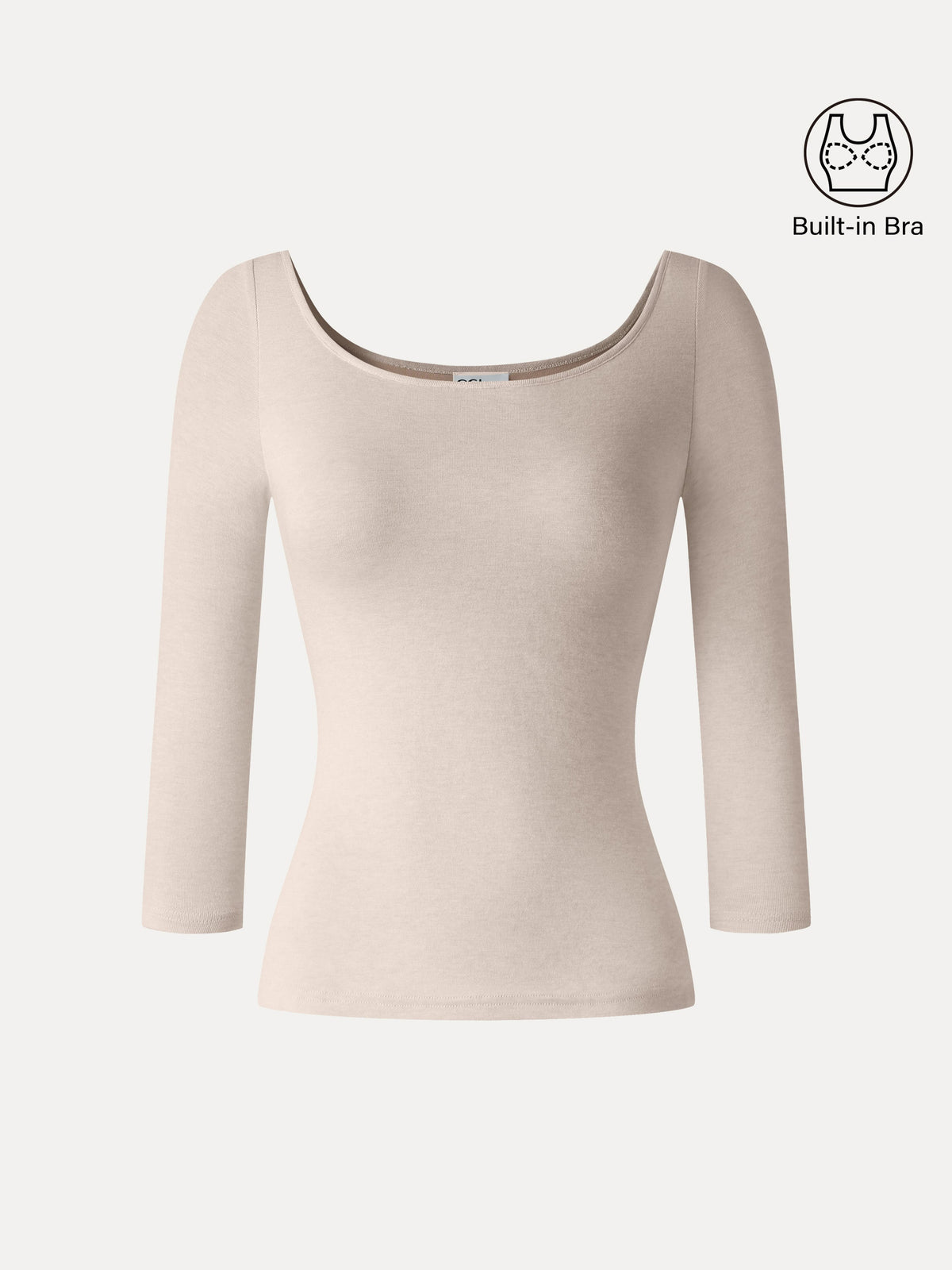 OGLmove Women's Lyocell-Wool Scoop Neck 3/4 Sleeve Bra Top