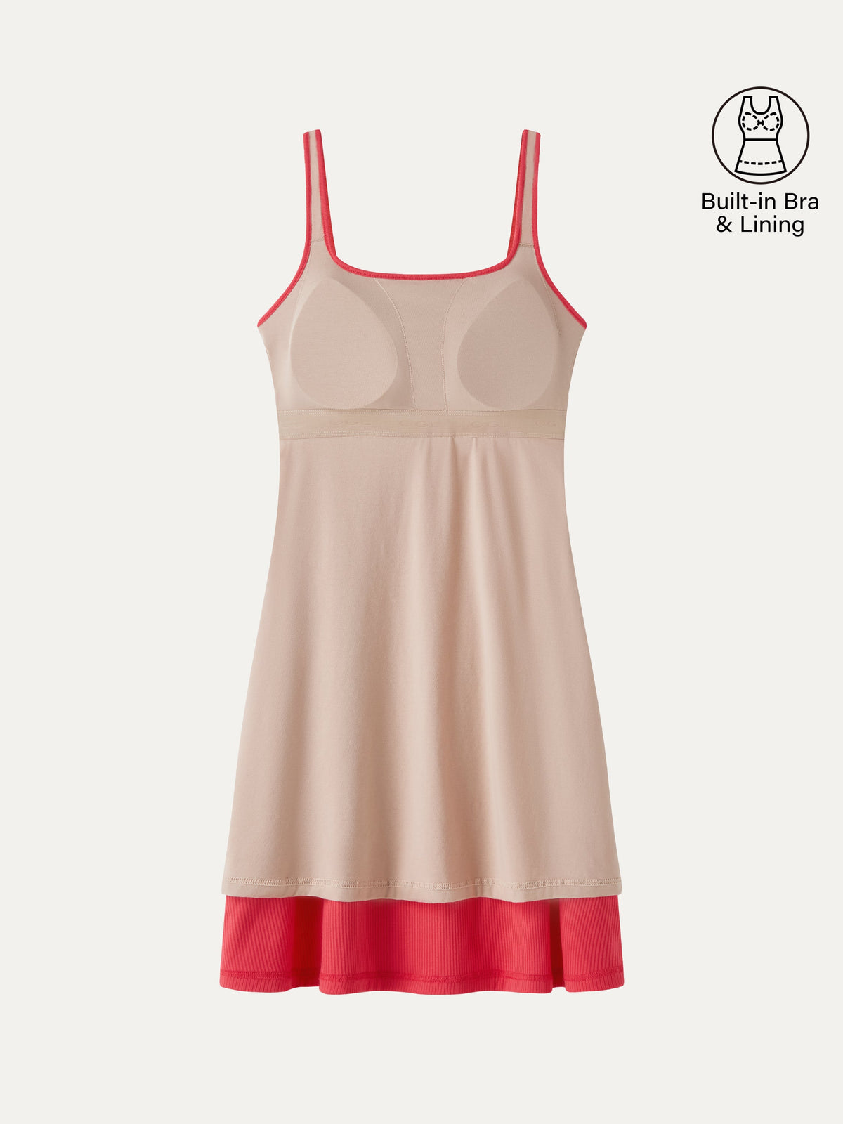 OGLmove Women's CoolTouch Square Neck Sleeveless Bra Dress