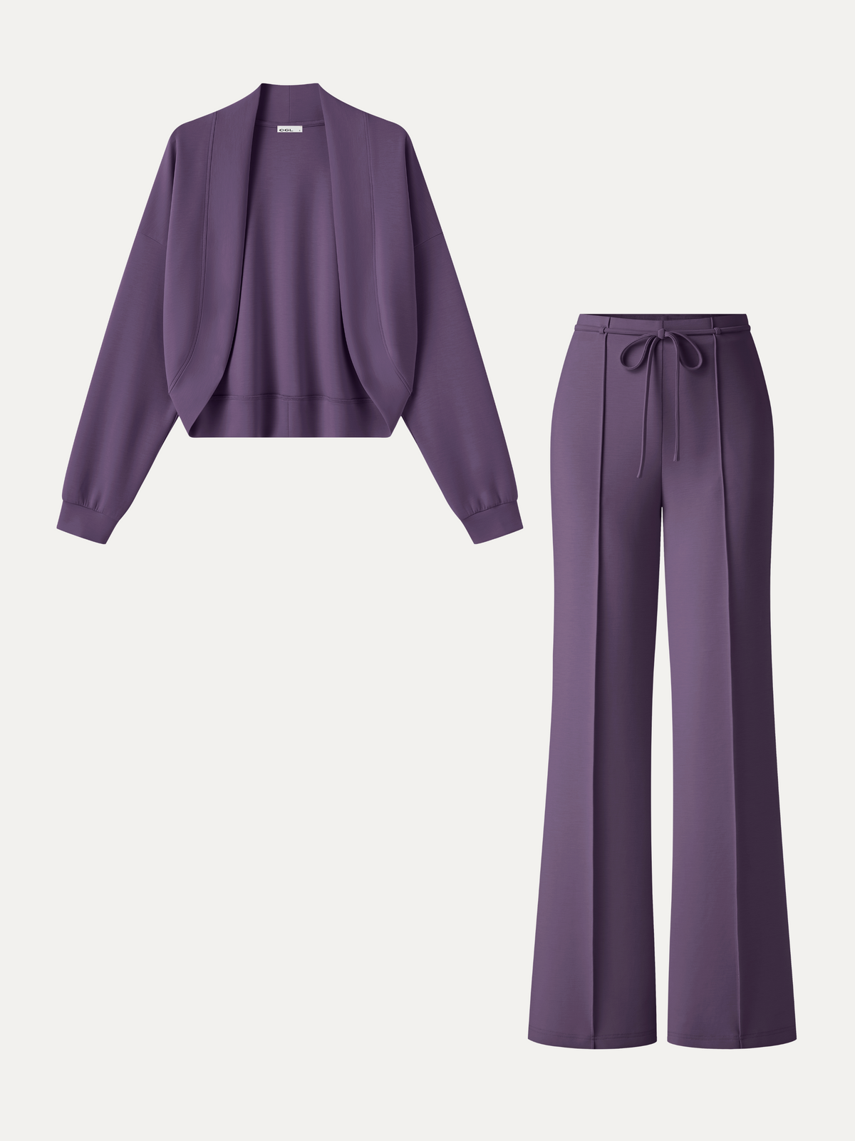 OGLmove Women's 2-Piece Cardigan and Flare Pants Set