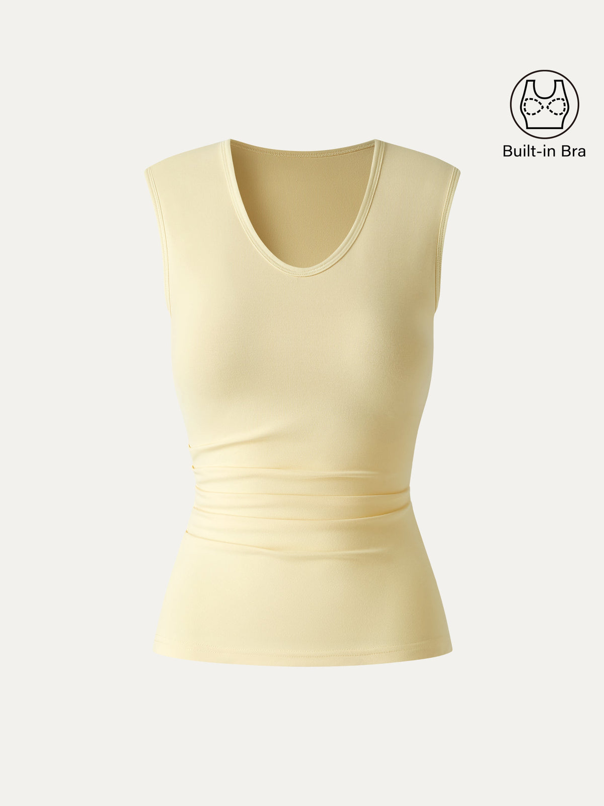 OGLmove Women's U-Neck Tucked Sleeveless Bra Top