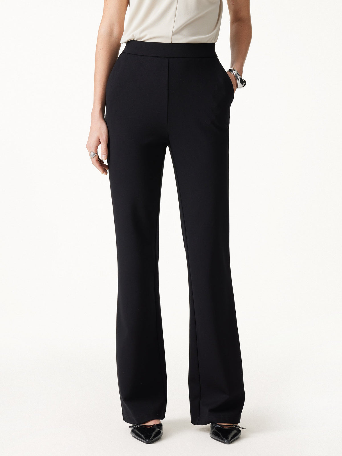 OGLmove Women's Ponte High-Rise Slim Flared Pants
