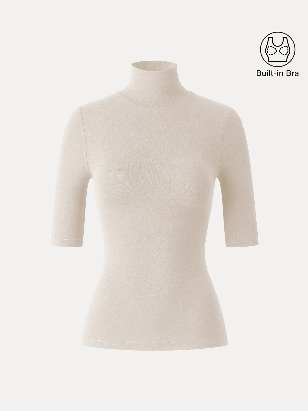 OGLmove Women's Turtleneck Elbow Sleeve Bra Top