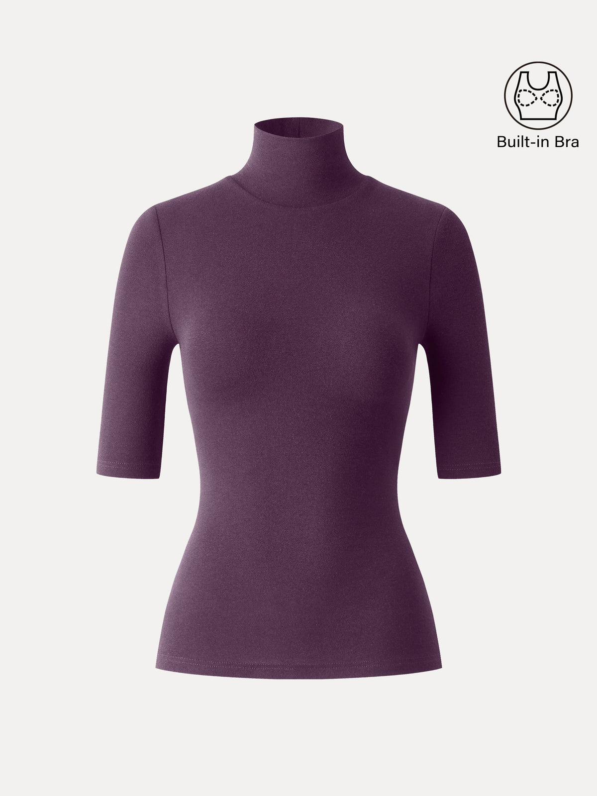OGLmove Women's Turtleneck Elbow Sleeve Bra Top