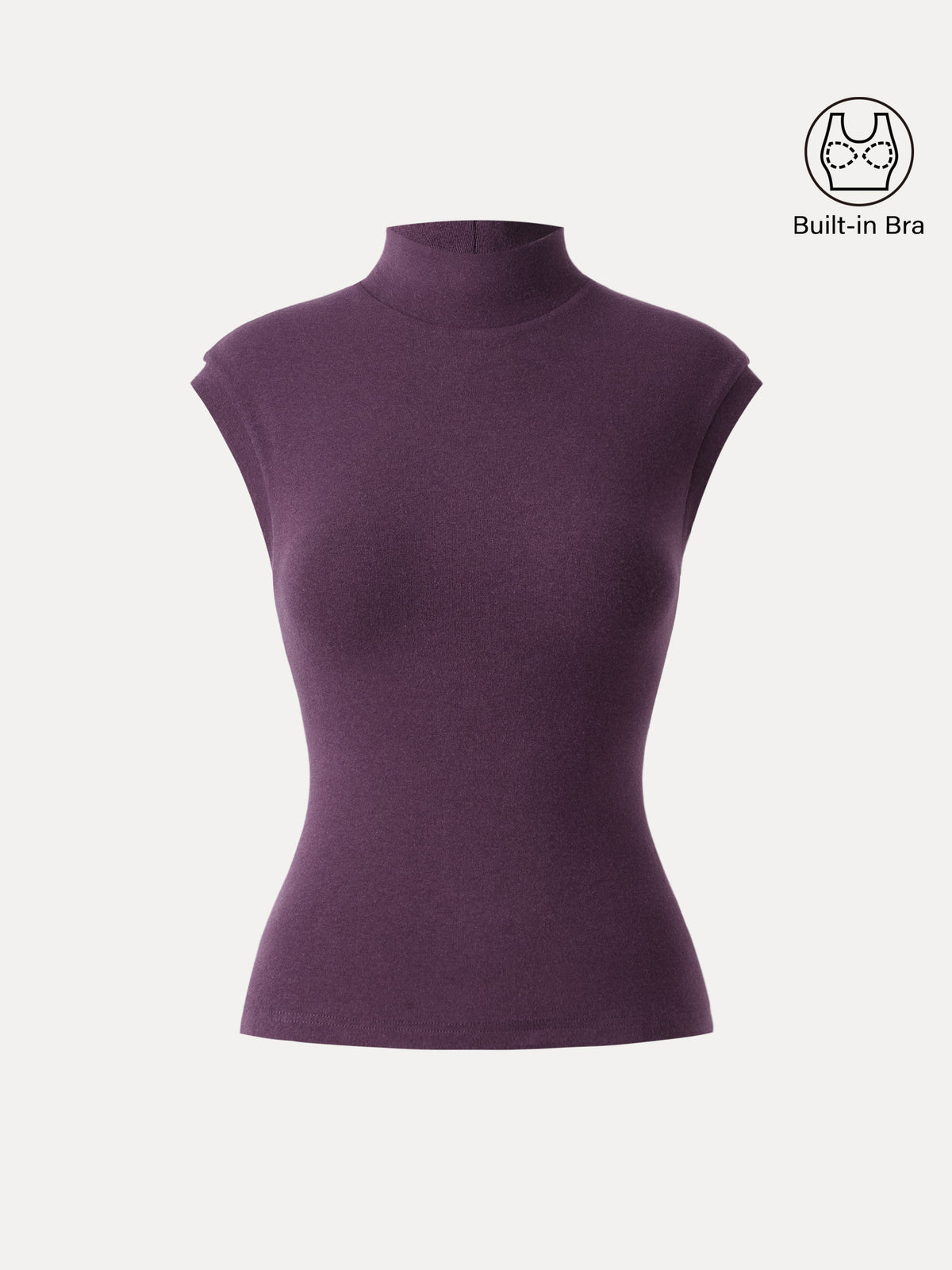 OGLmove Women's Mock Neck Cap Sleeve Brami Top