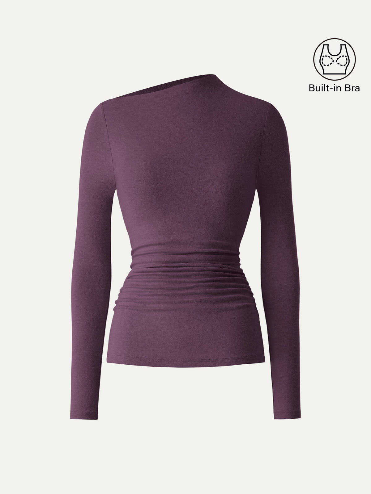 OGLmove Women's LiteWarm Slanted Mockneck Ruched Brami