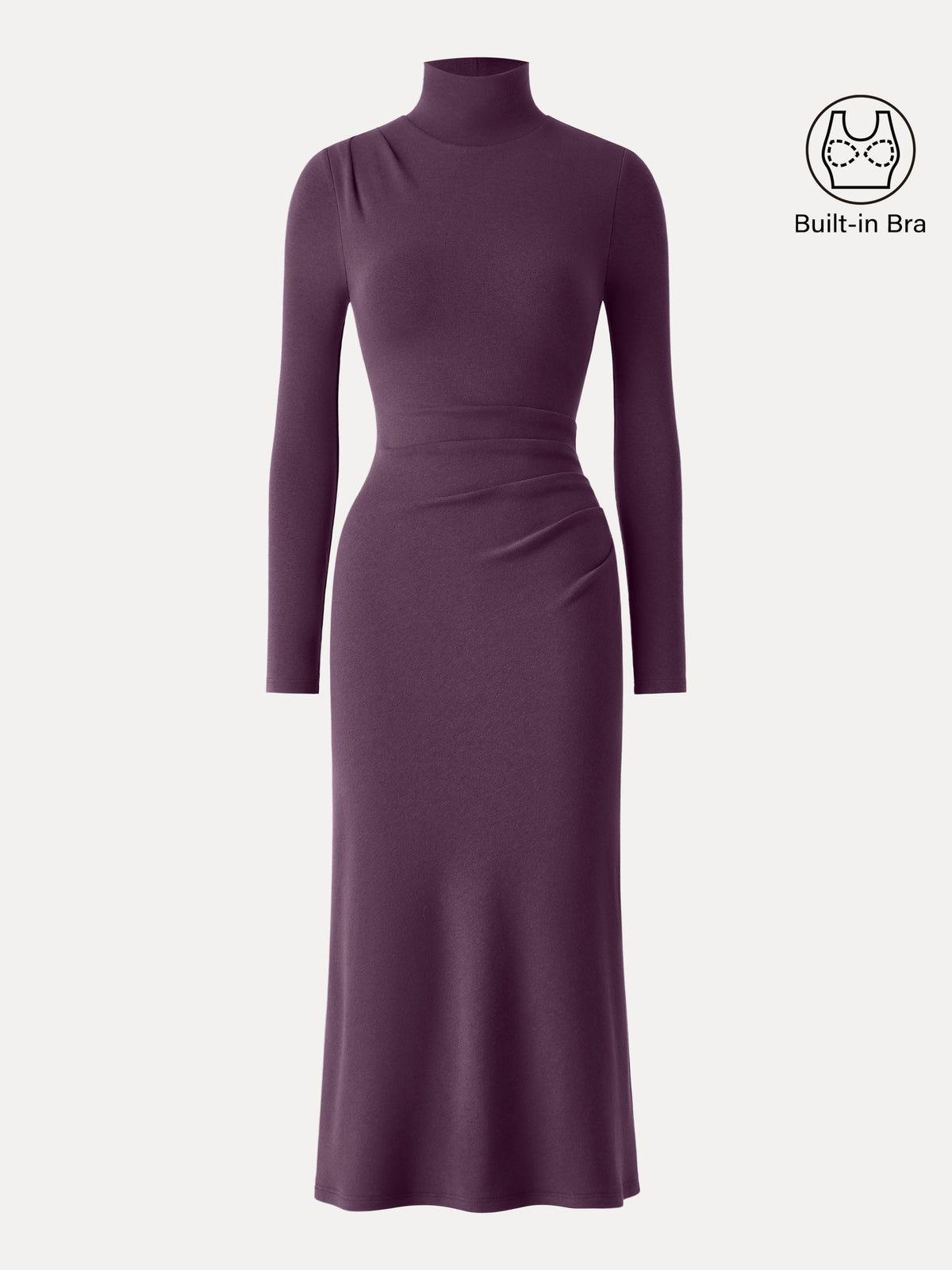 OGLmove Women's Eco-Mousse® ProWarm Turtleneck Tucked Midi Bra Dress
